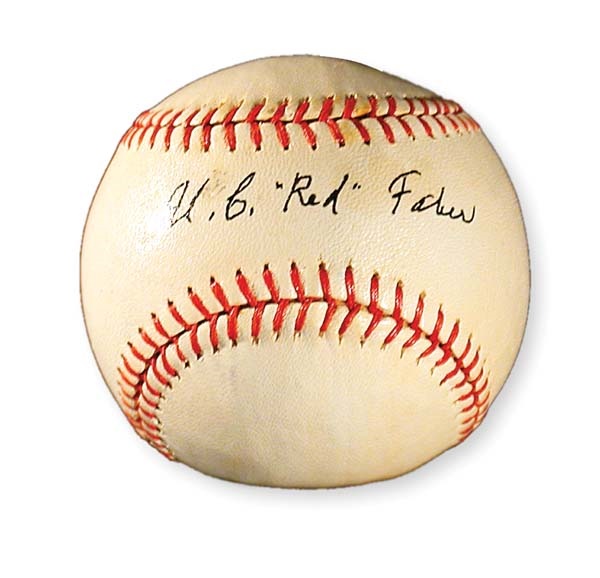 Single Signed Baseballs - Urban "Red" Faber Single Signed Baseball