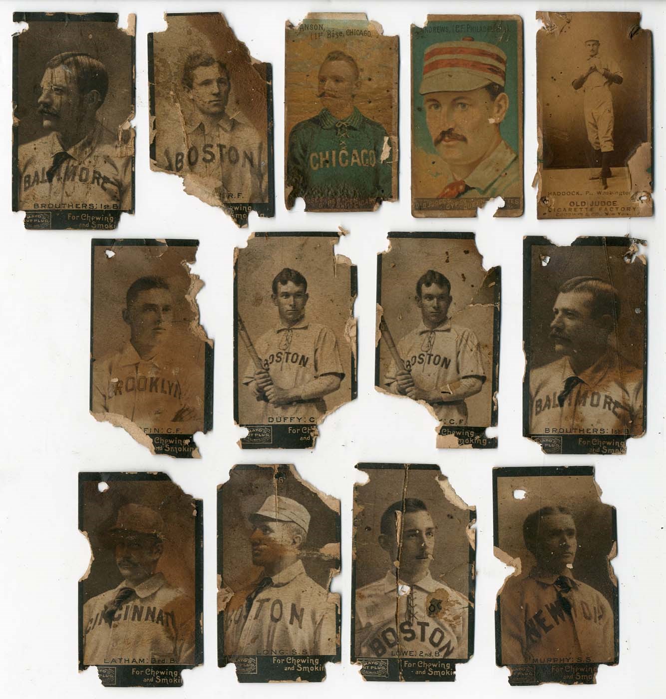 - 19th Century Baseball Card LOW GRADE Collection with (5) HOFers including Anson