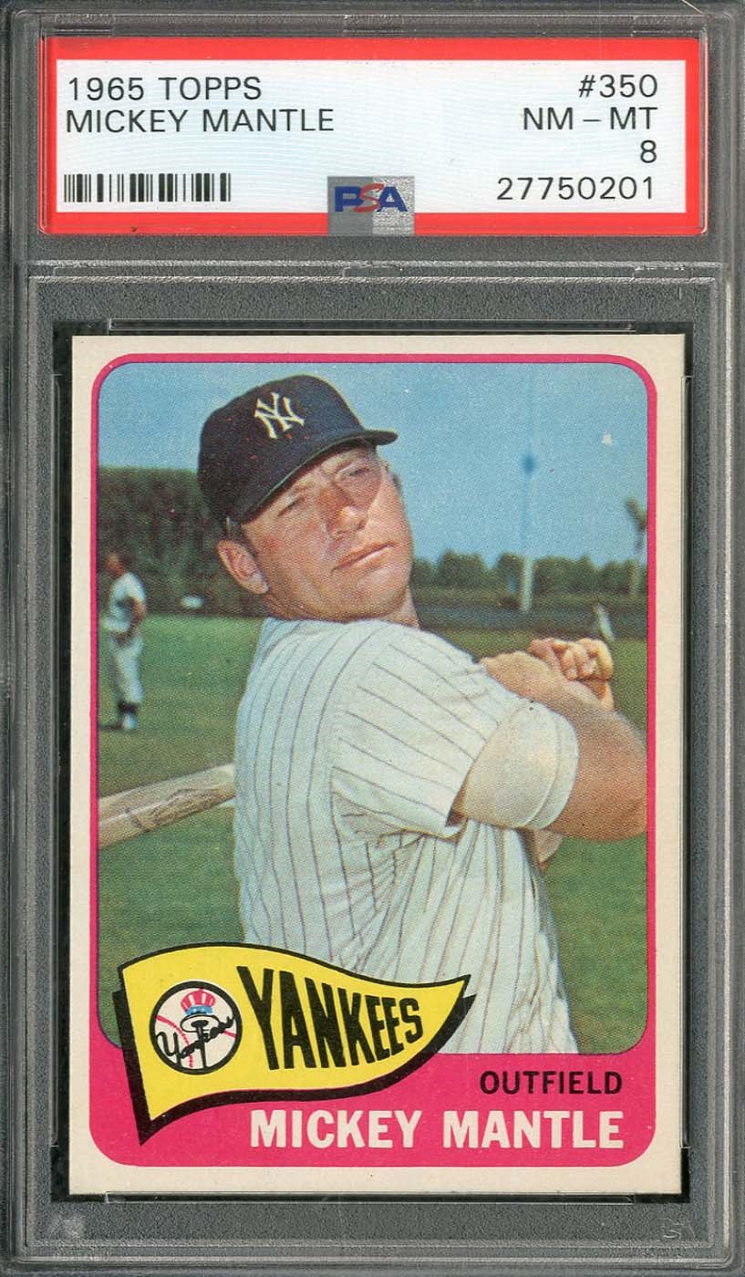 - 1965 Topps #350 Mickey Mantle - PSA NM-MT 8