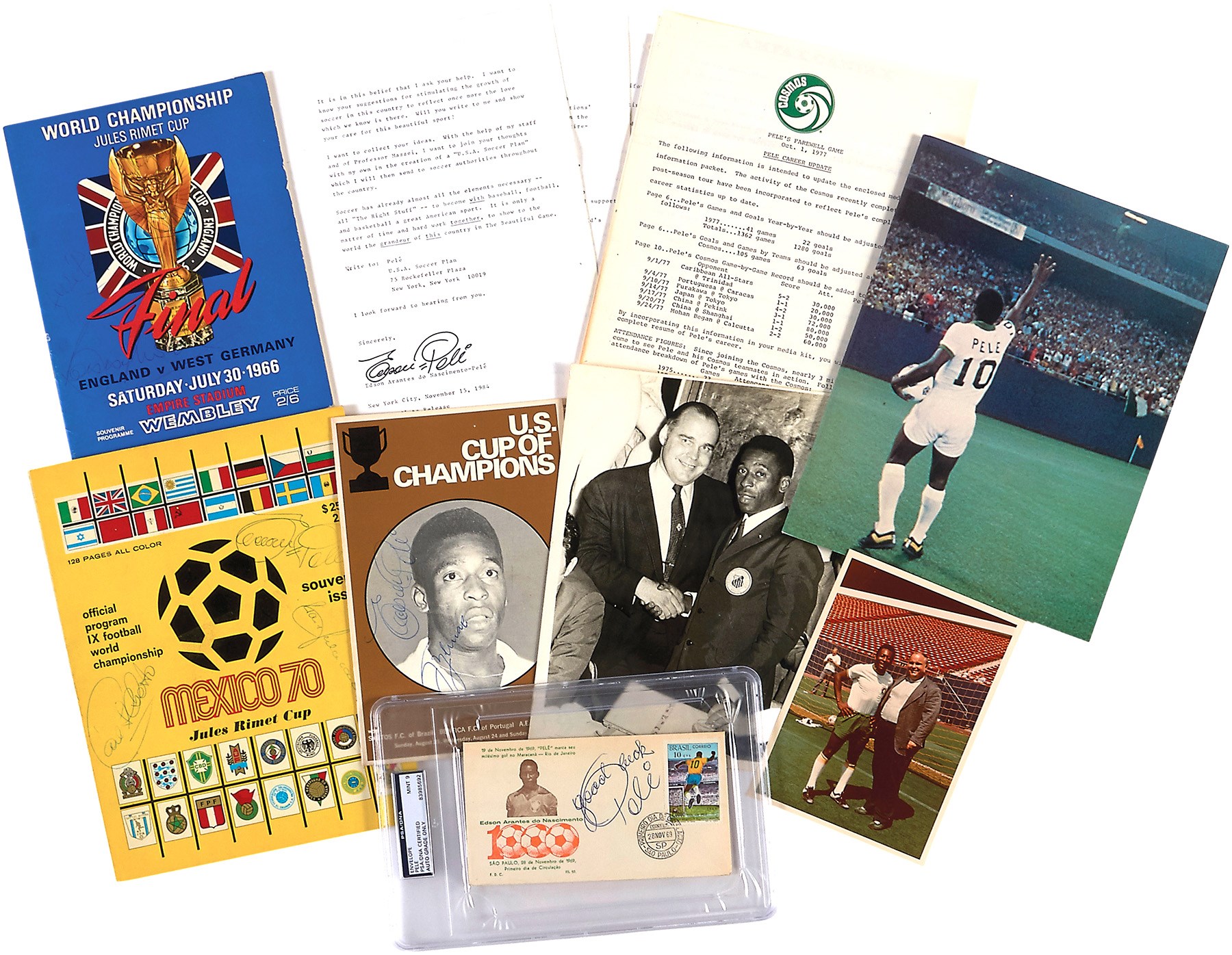 Olympics and All Sports - 1970s Pele High Grade Autograph Collection from New Jersey Sportswriter (5)