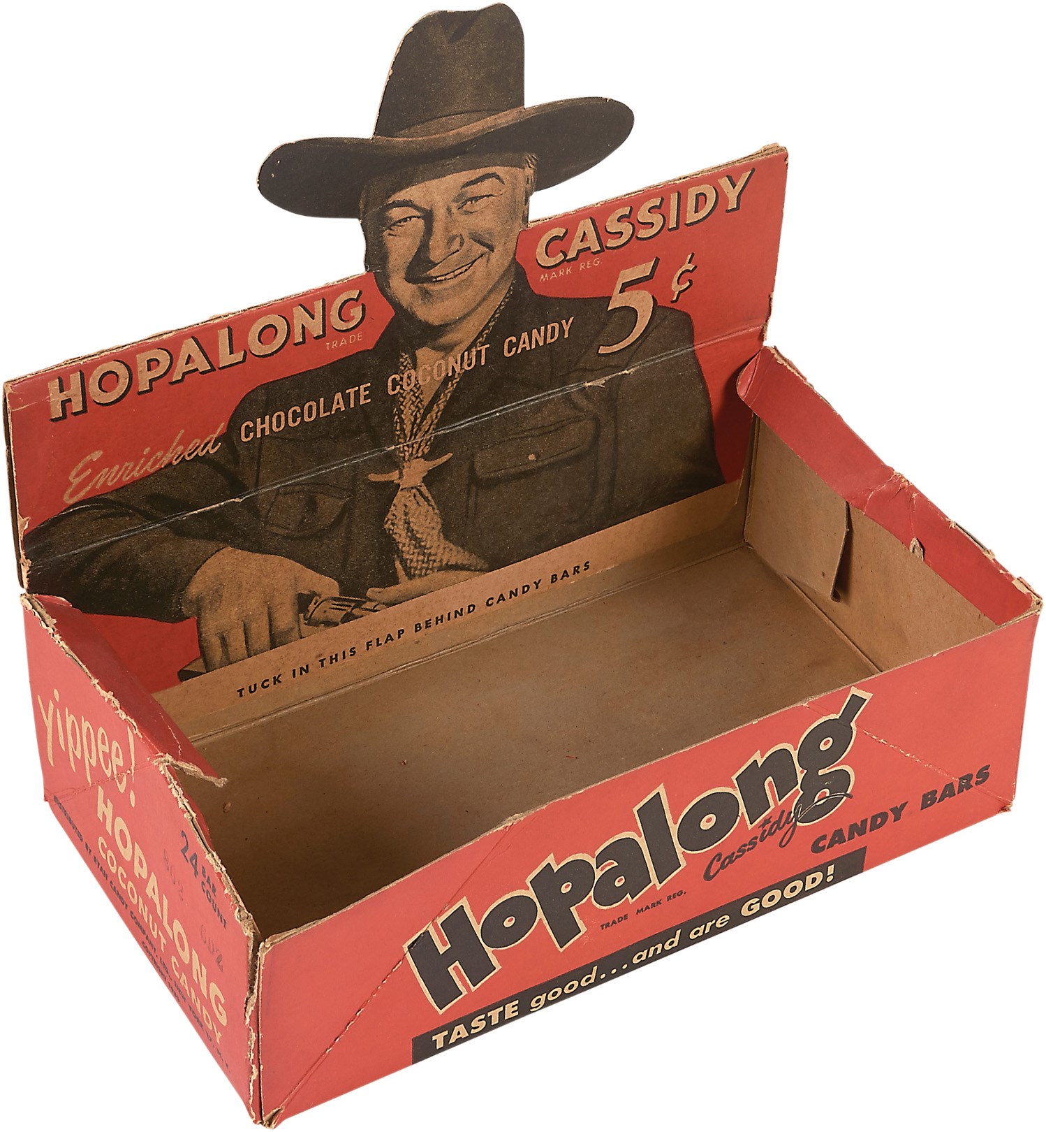 - 1950 Hopalong Cassidy Chocolate Candy Box with WIlliam Boyd