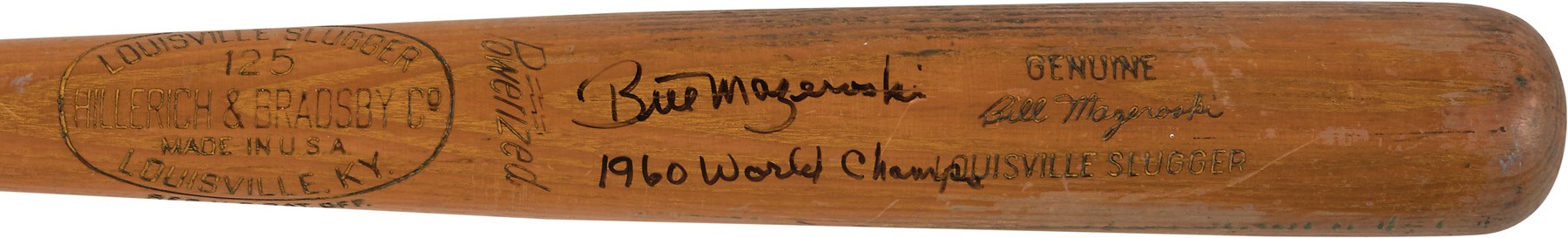 Clemente and Pittsburgh Pirates - Circa 1960 Bill Mazeroski Signed Game Used Bat