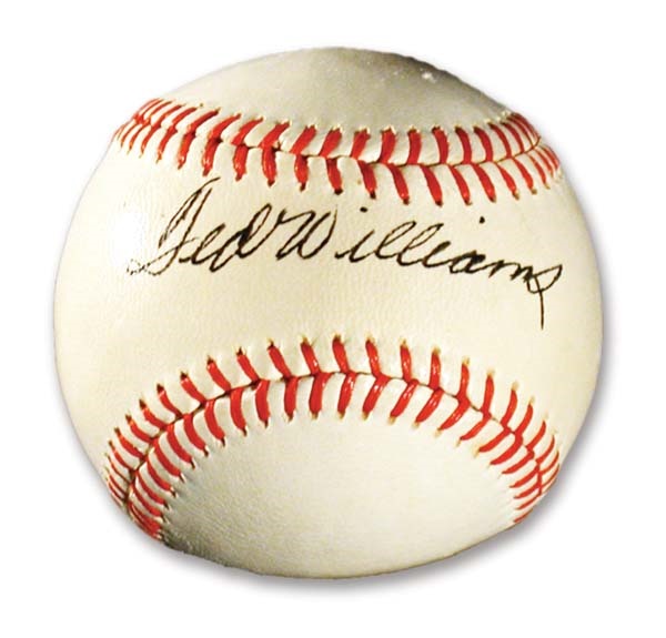 Single Signed Baseballs - Ted Williams Vintage Single Signed Baseball