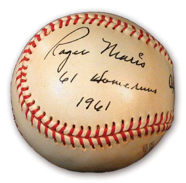 Mantle and Maris - Special Roger Maris Single Signed Baseball