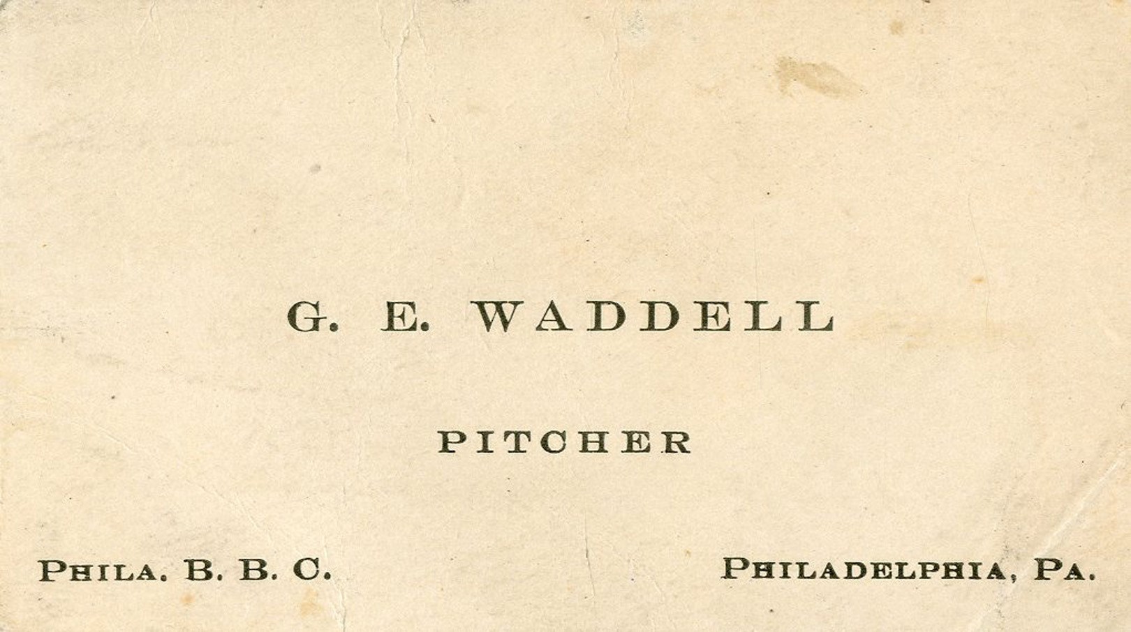 - 1902-07 Rube Waddell Business Card