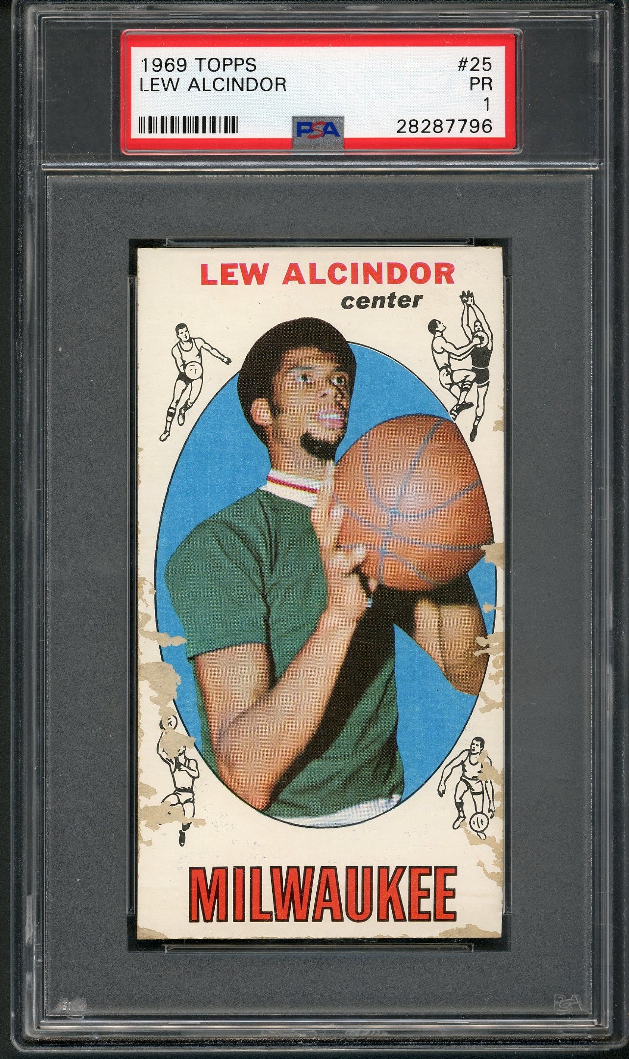 - 1969 Topps #25 Lew Alcindor RC - PSA POOR 1
