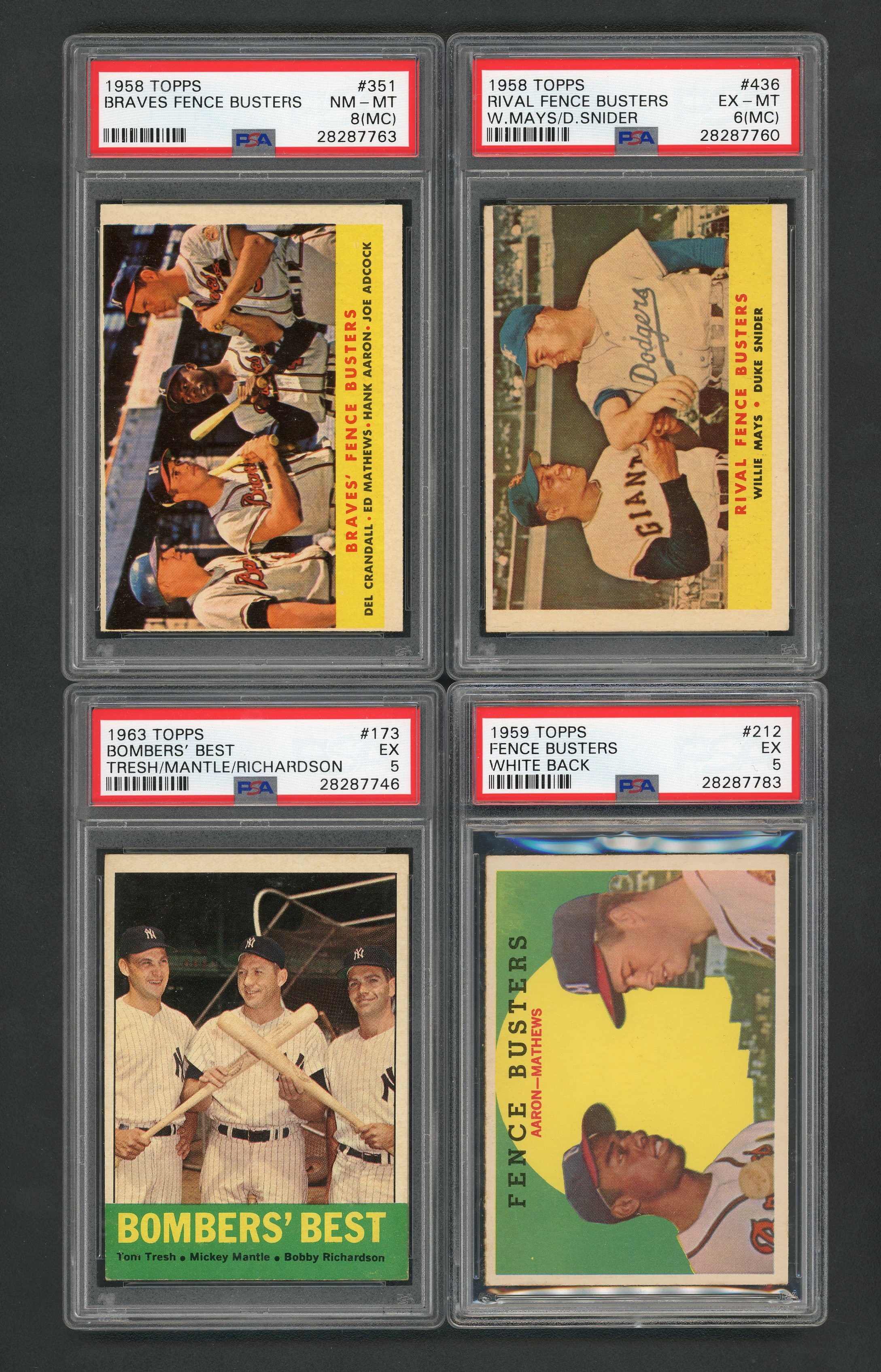1958-63 Topps Multi-Player PSA Graded Collection (4)