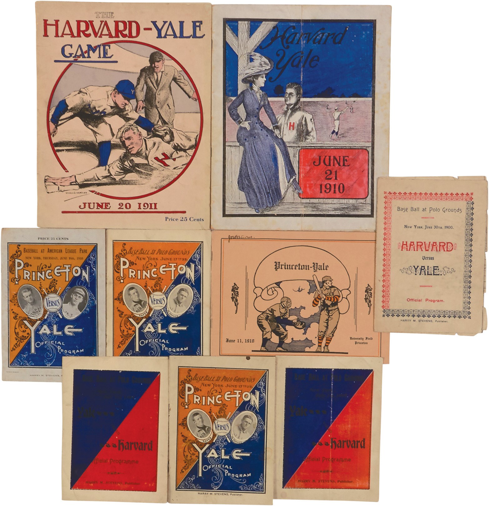- 1899-1910 Harvard/Princeton vs. Yale Baseball Program Collection (9)