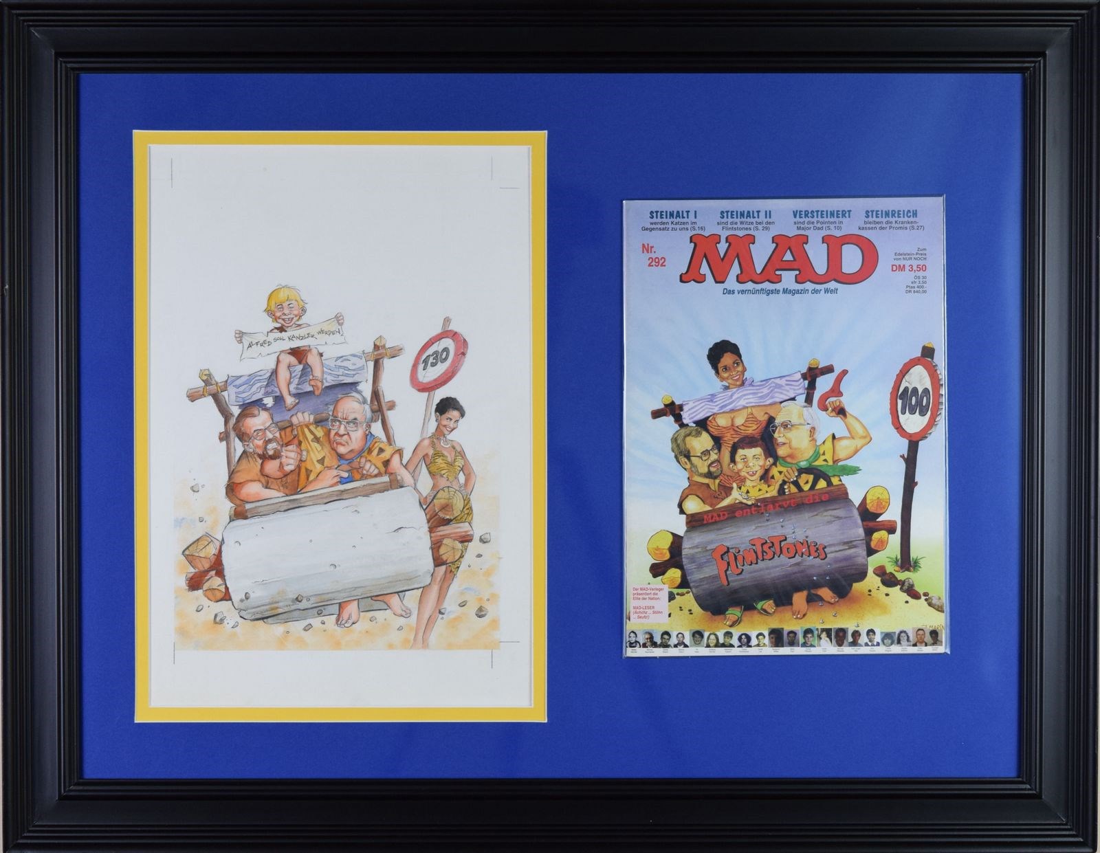 - MAD Magazine Original Cover Art Concept for German MAD #292 - The Flintstones