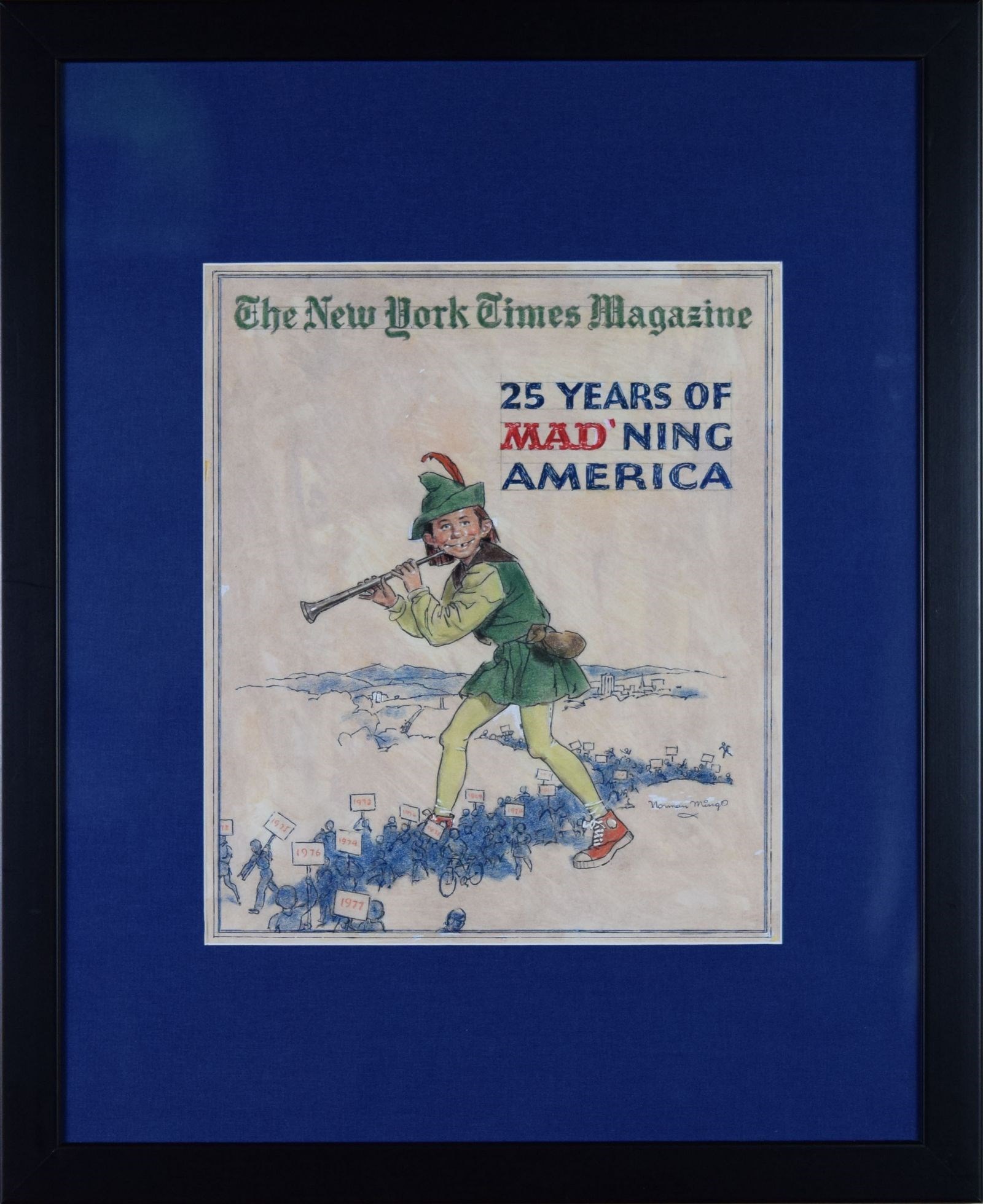 - MAD Magazine New York Times Magazine Cover Color Original Cover Art by Norman Mingo (1977)