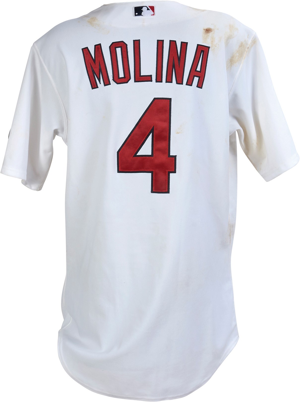 - 2015 Yadier Molina Game Worn 99th Career Home Run Jersey (MLB Auth. & Photo-Matched)