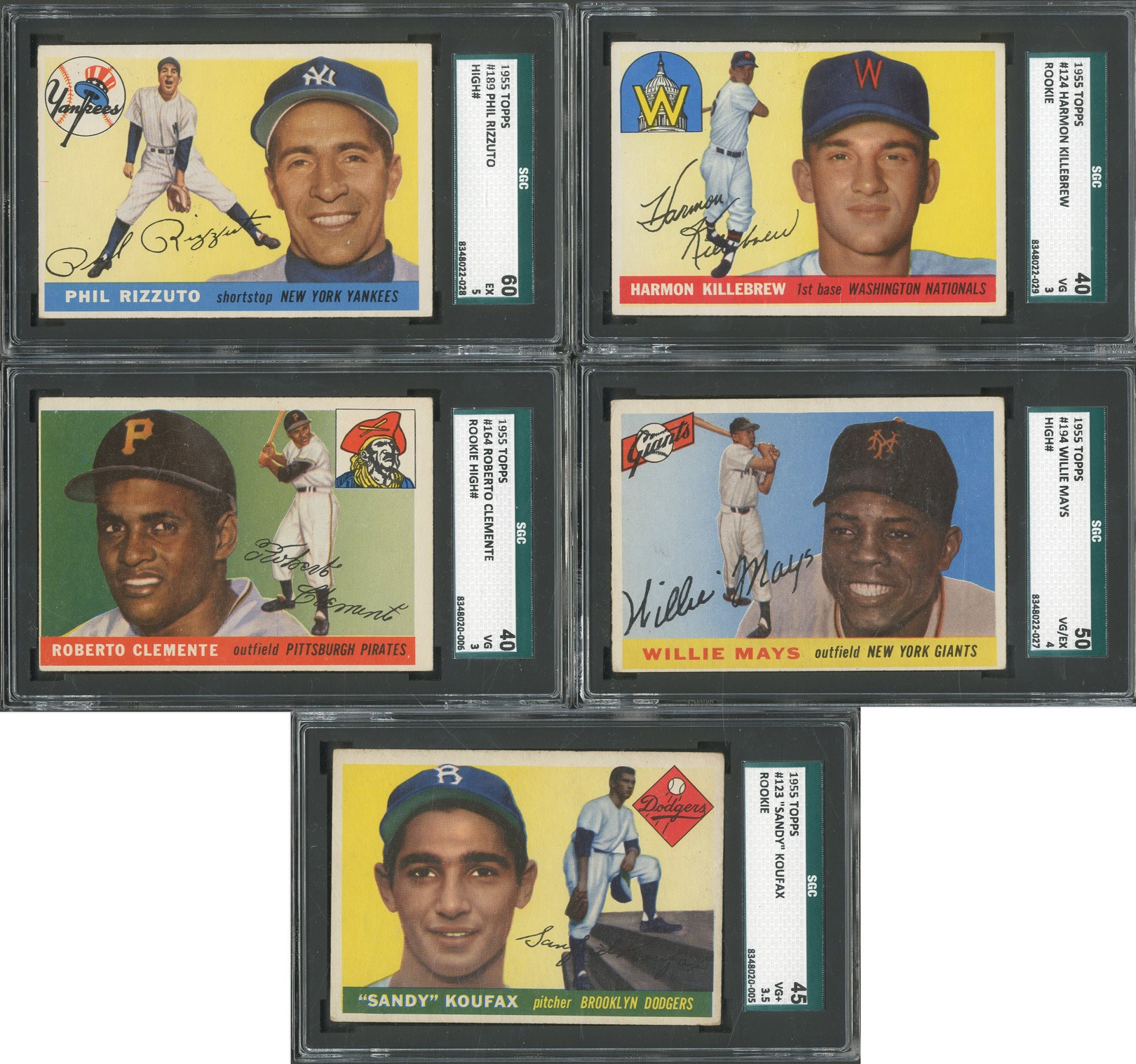 - 1955 Topps Complete Set (206 Cards - 5 SGC Graded)