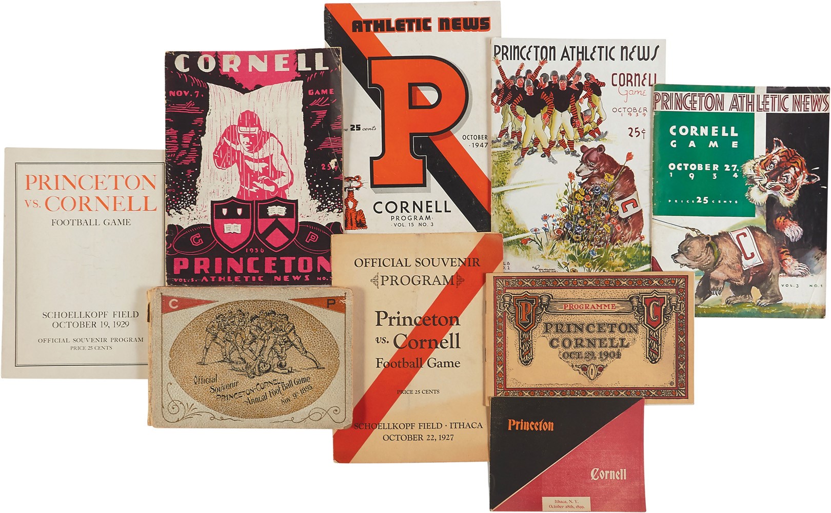 - 1895-1960s Princeton vs. Cornell Football Program Collection (55+)