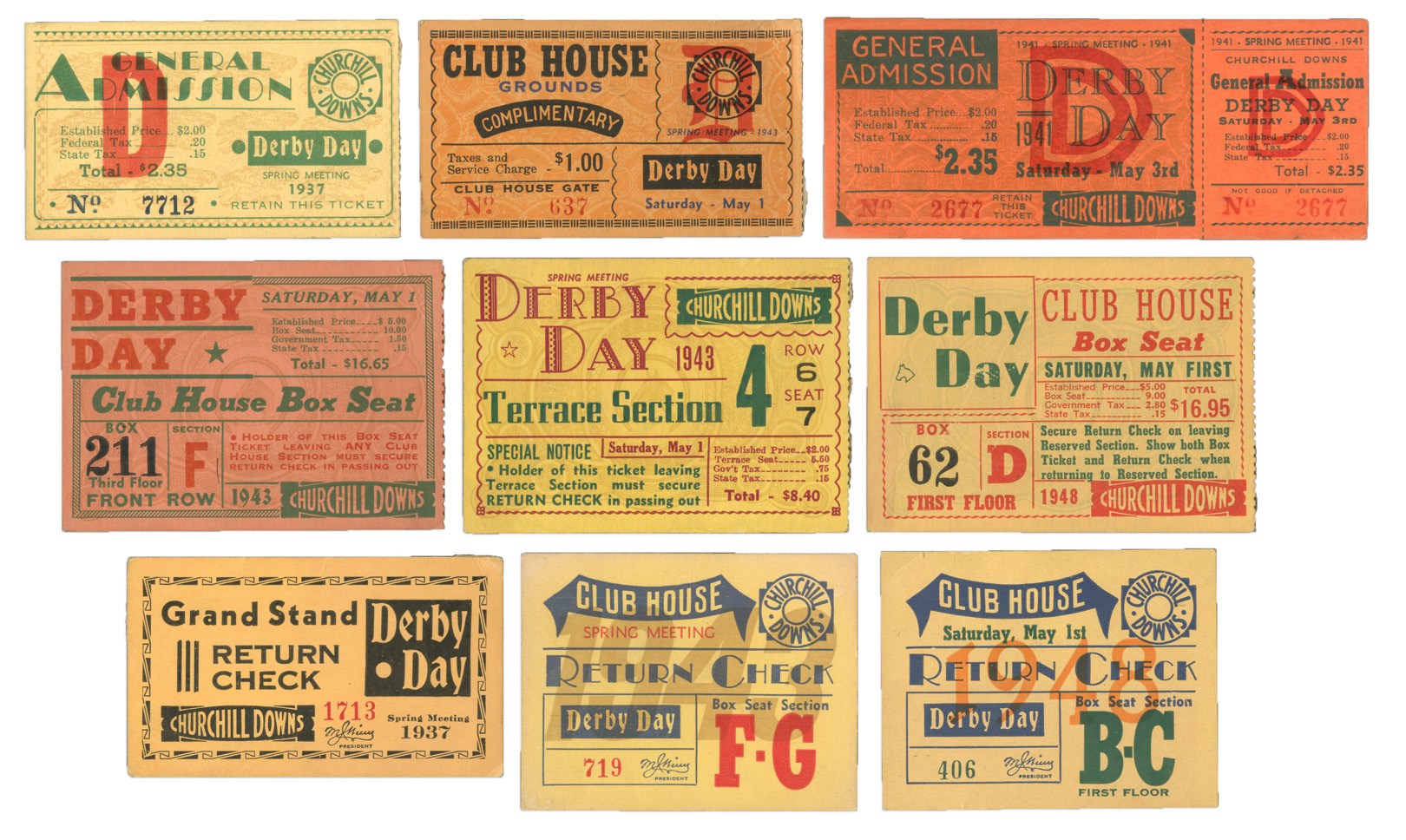 - 1930s-40s Kentucky Derby Admission Tickets (9)
