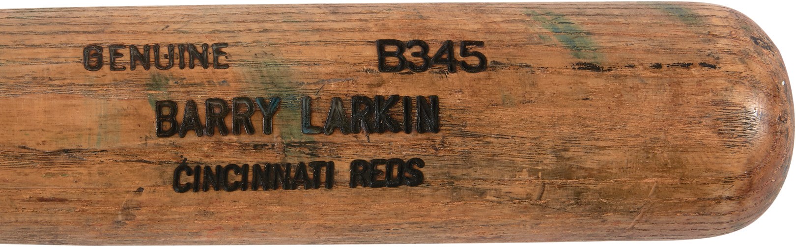 - 2003-04 Barry Larkin Game Used Reds Bat (PSA GU 10)