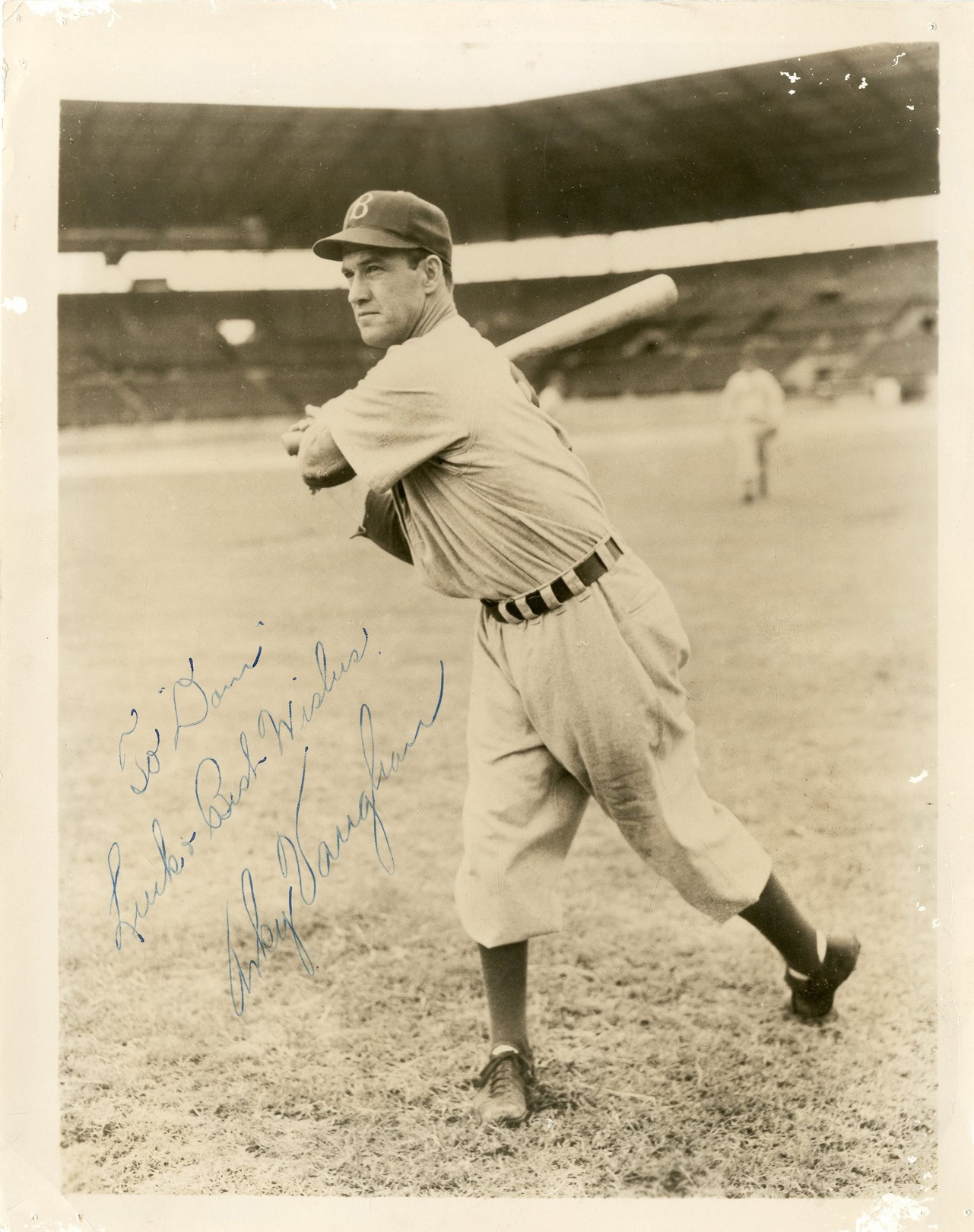- 1940s Arky Vaughn Signed Photograph to Dom DiMaggio (JSA)