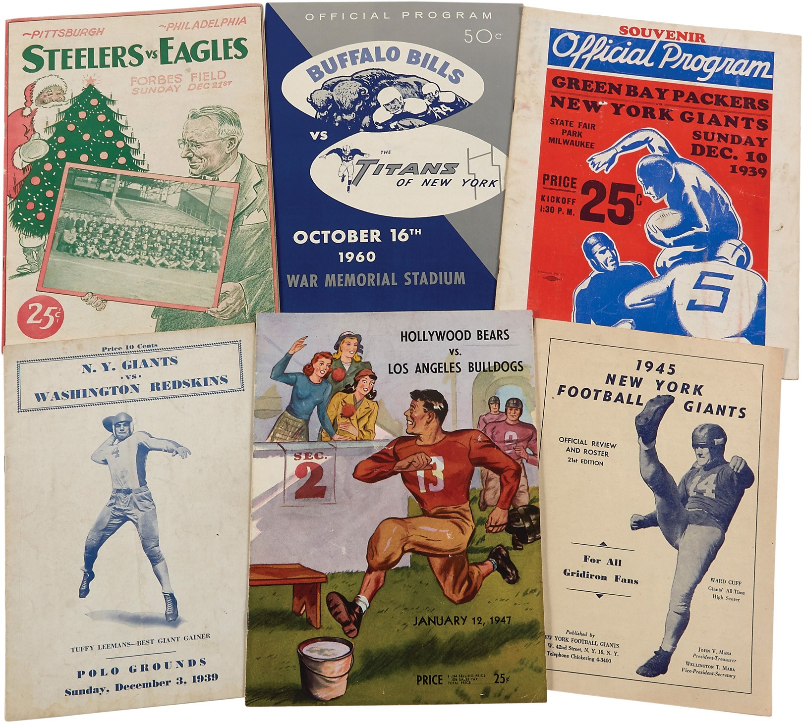 - Early Pro Football Program Collection with 1939 NFL Championship (35+)