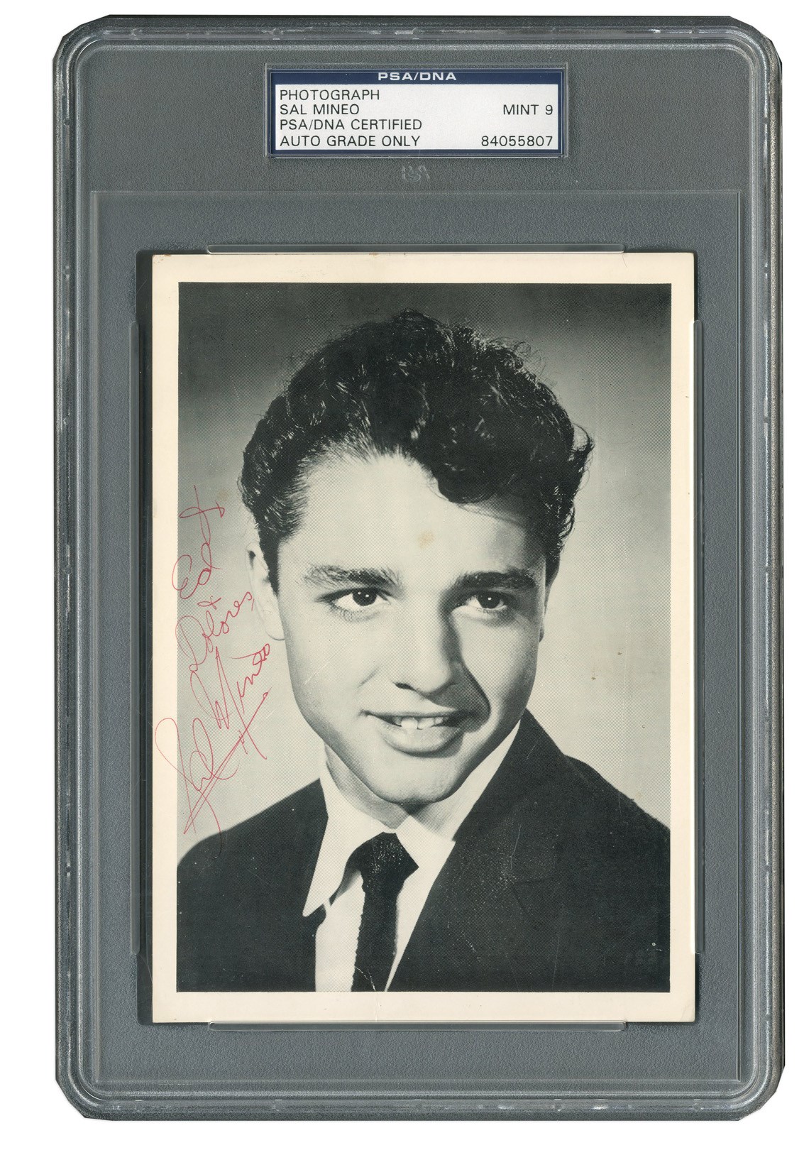 - Sal Mineo Signed "Rebel Without a a Cause" Photo (PSA Mint 9)