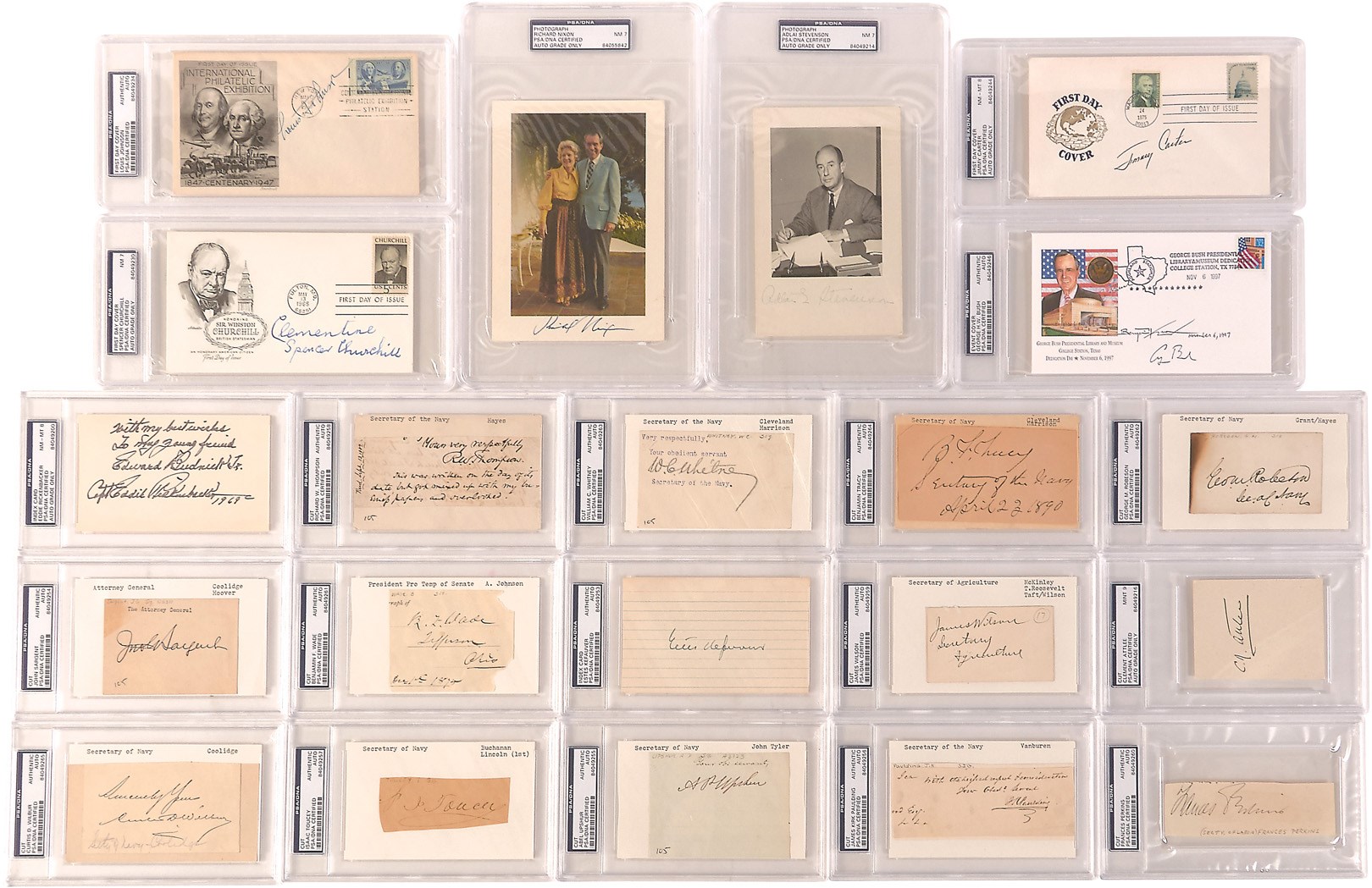 - U.S. Presidents and Political Signature Collection (21-All PSA Slabbed)