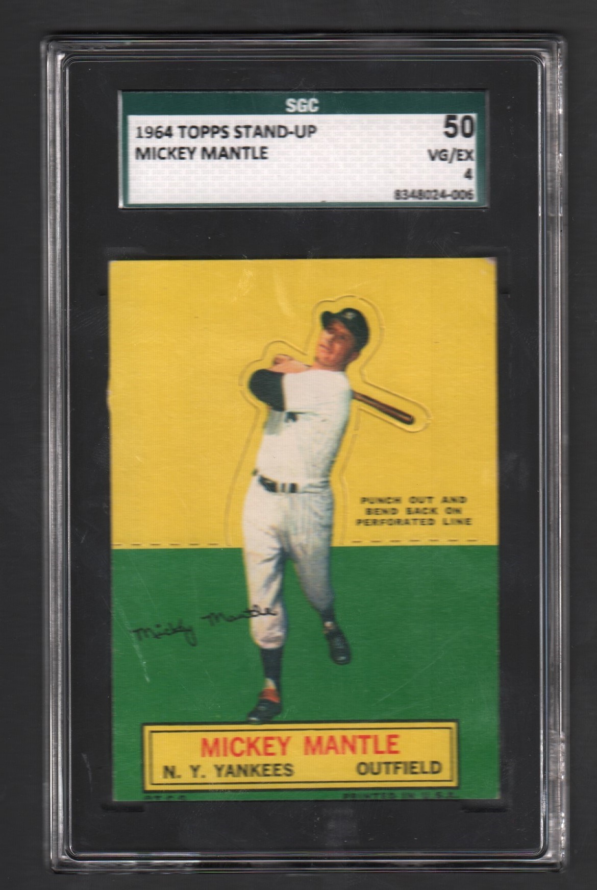 1964 Topps Stand Up Mickey Mantle - SGC 50 VG/EX 4