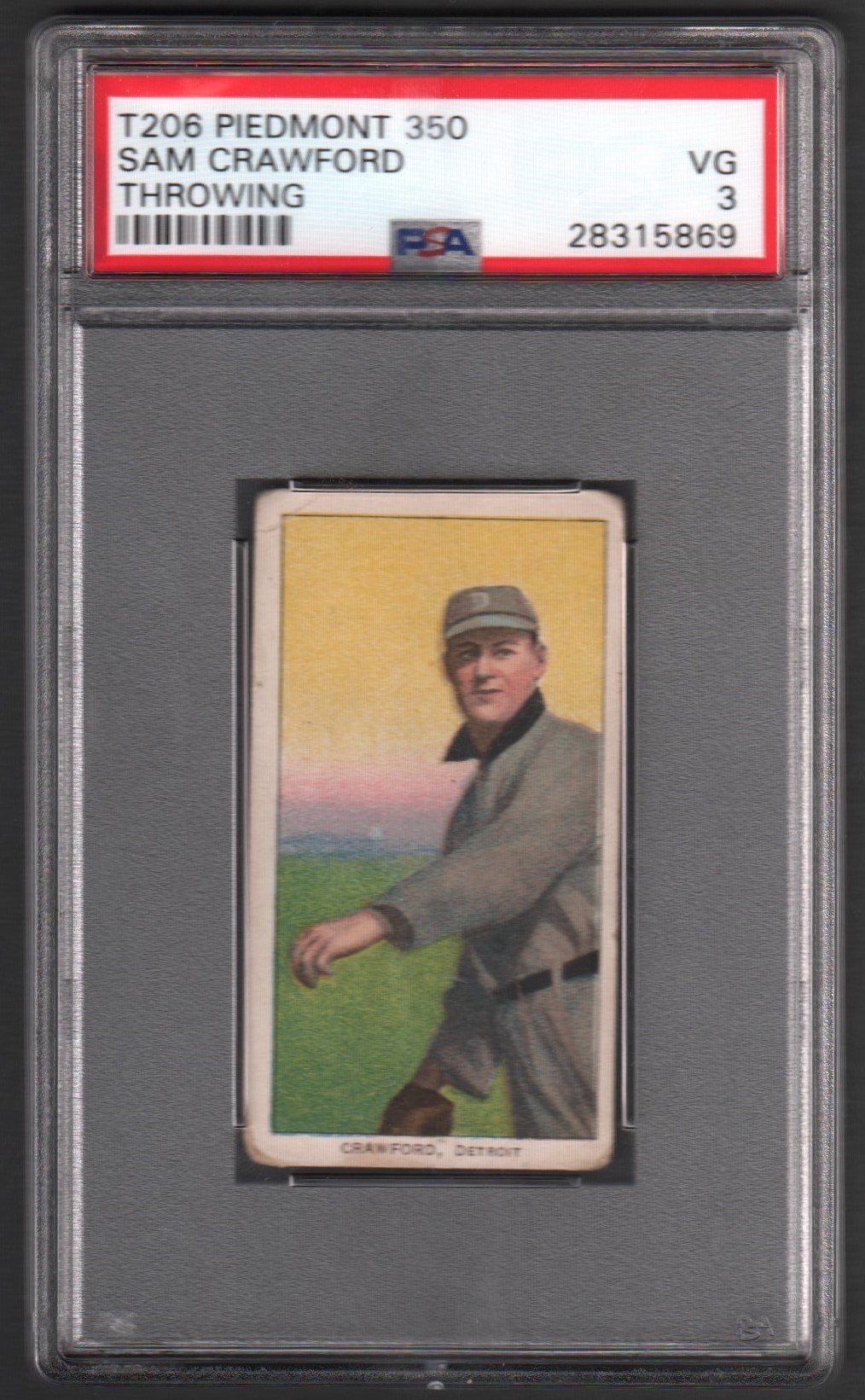 1910-11 T206 Sam Crawford Pair of PSA Graded Cards - Detroit Tigers HOFer!