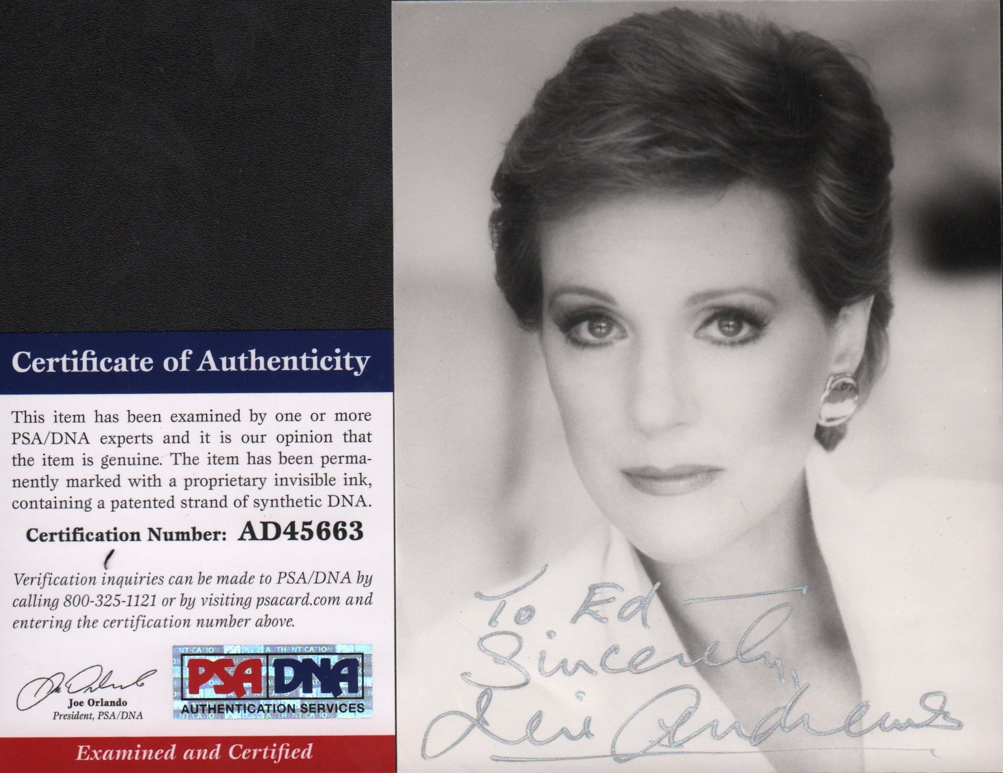 - Julie Andrews Signed Photo (PSA)