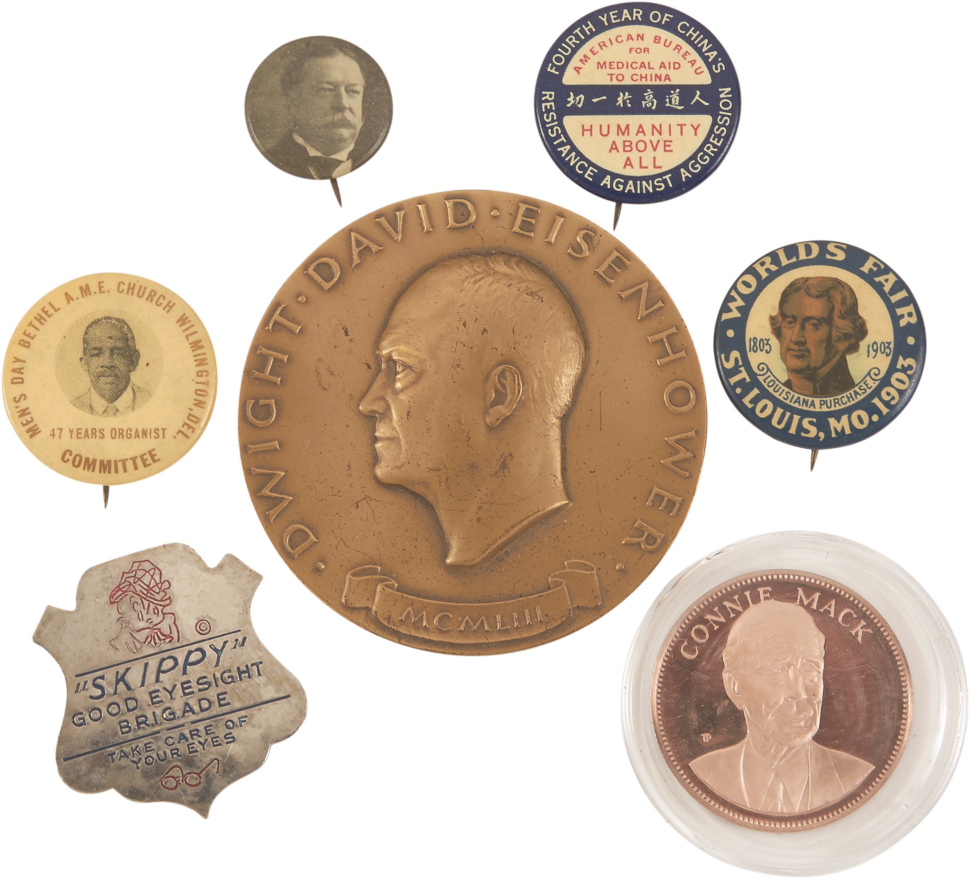 - 19th-20th Century Collection of Tokens, Medals, Coins, Pins, (700+)