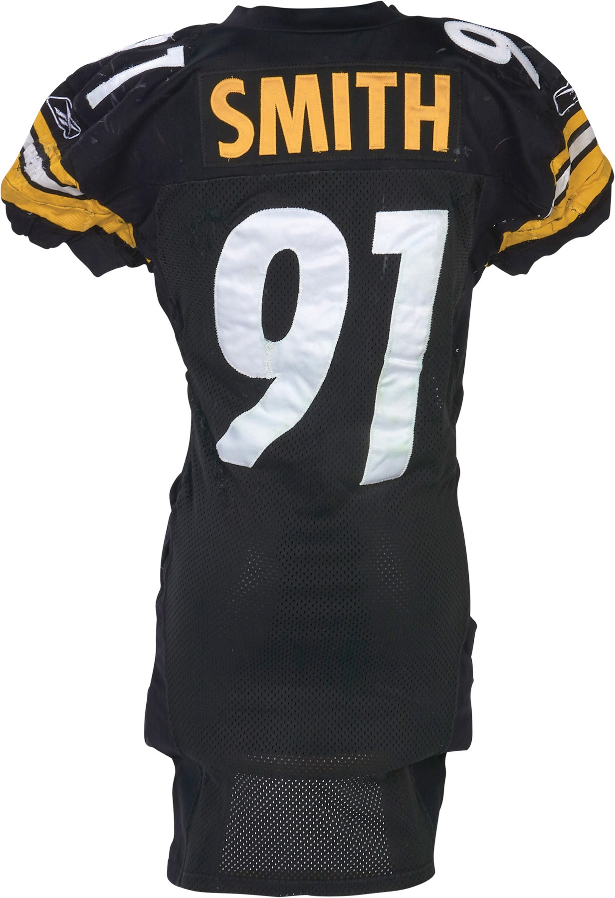 - 2002 Aaron Smith AFC Divisional Pittsburgh Steelers Game Worn Jersey (Photo-Matched)