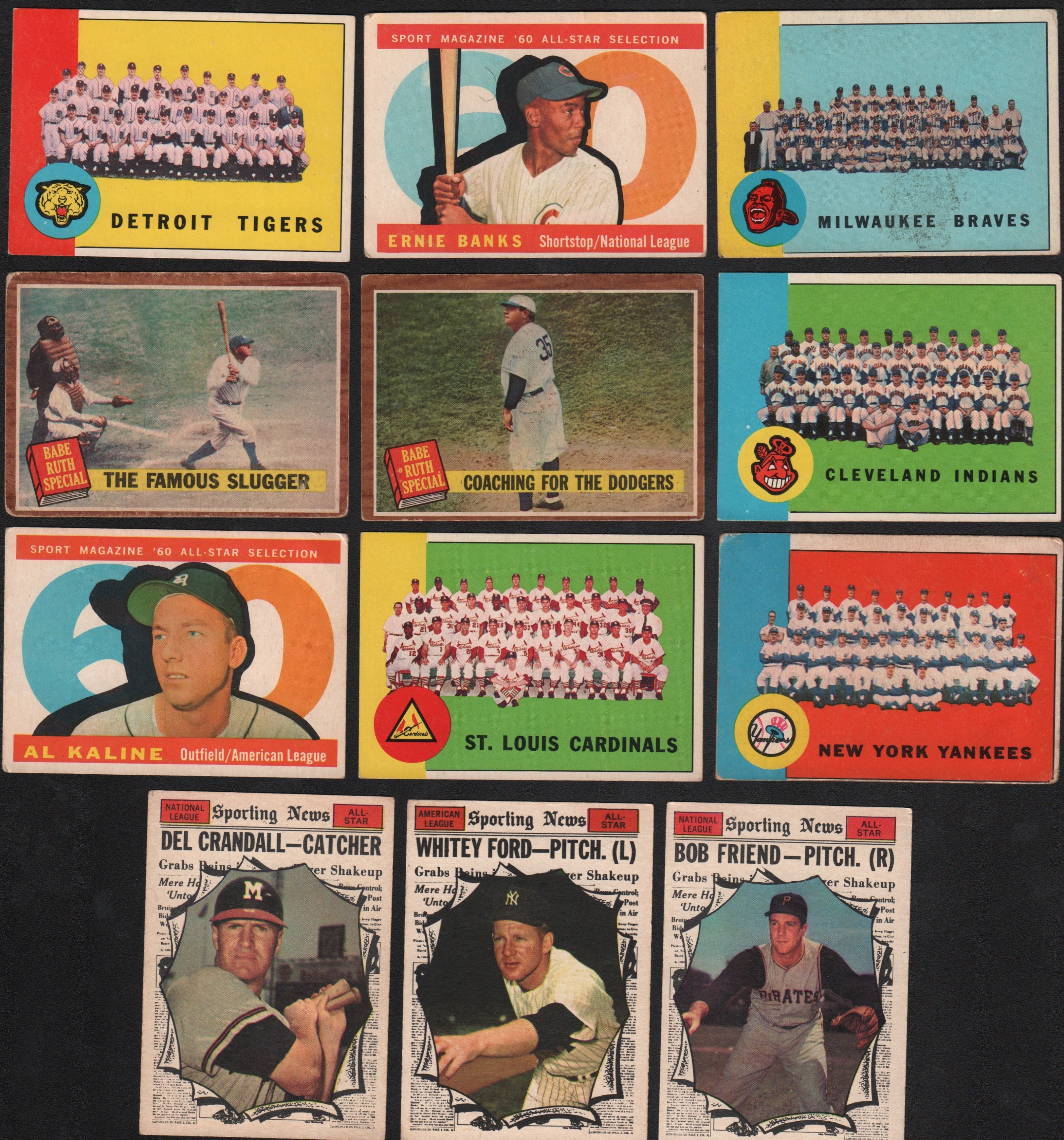 1958-1963 Topps Collection of 44 Cards - mostly Stars and High Numbers