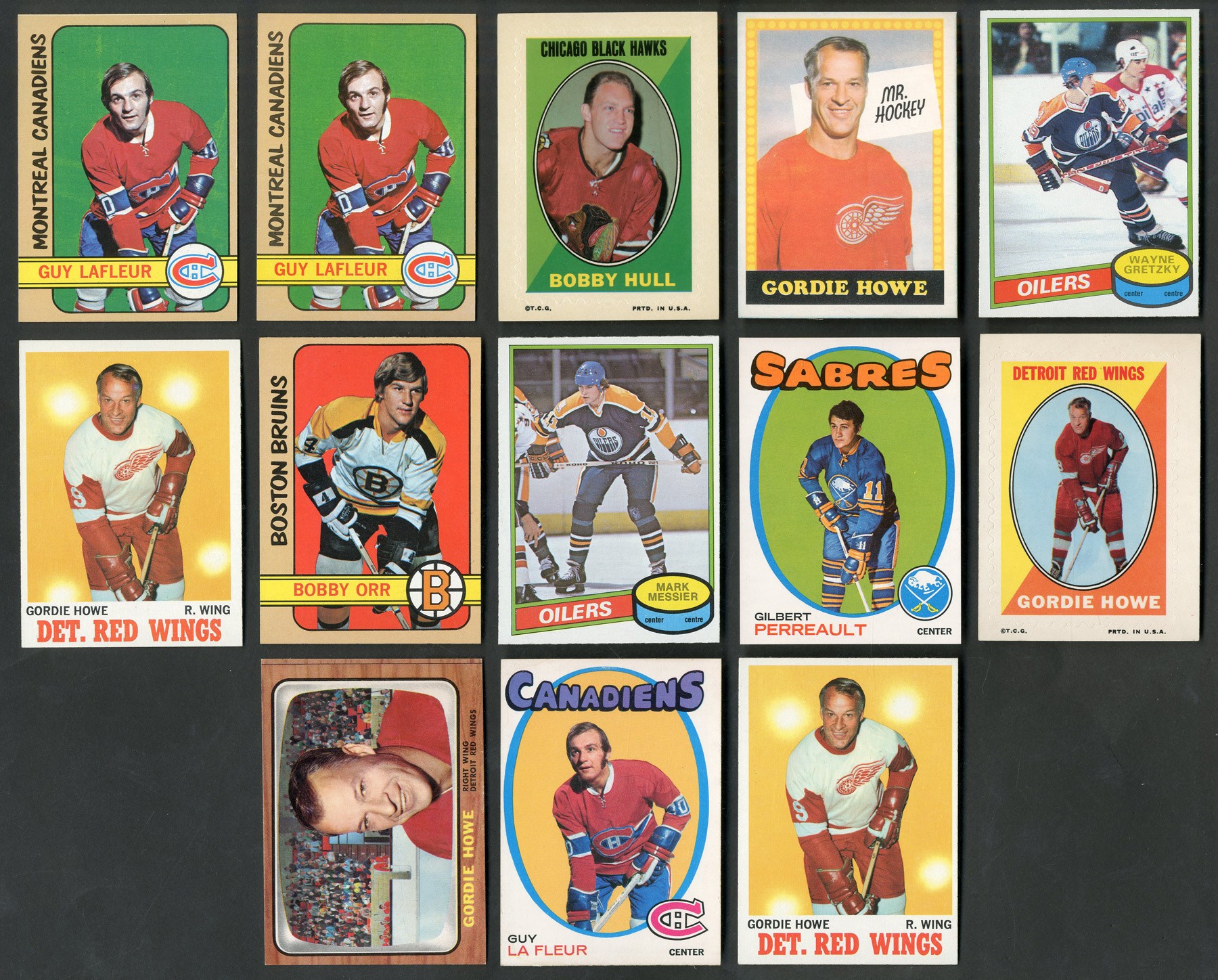 - 1960s-80s Topps & O-Pee-Chee Star Collection with Howe, Gretzky, Orr (13)