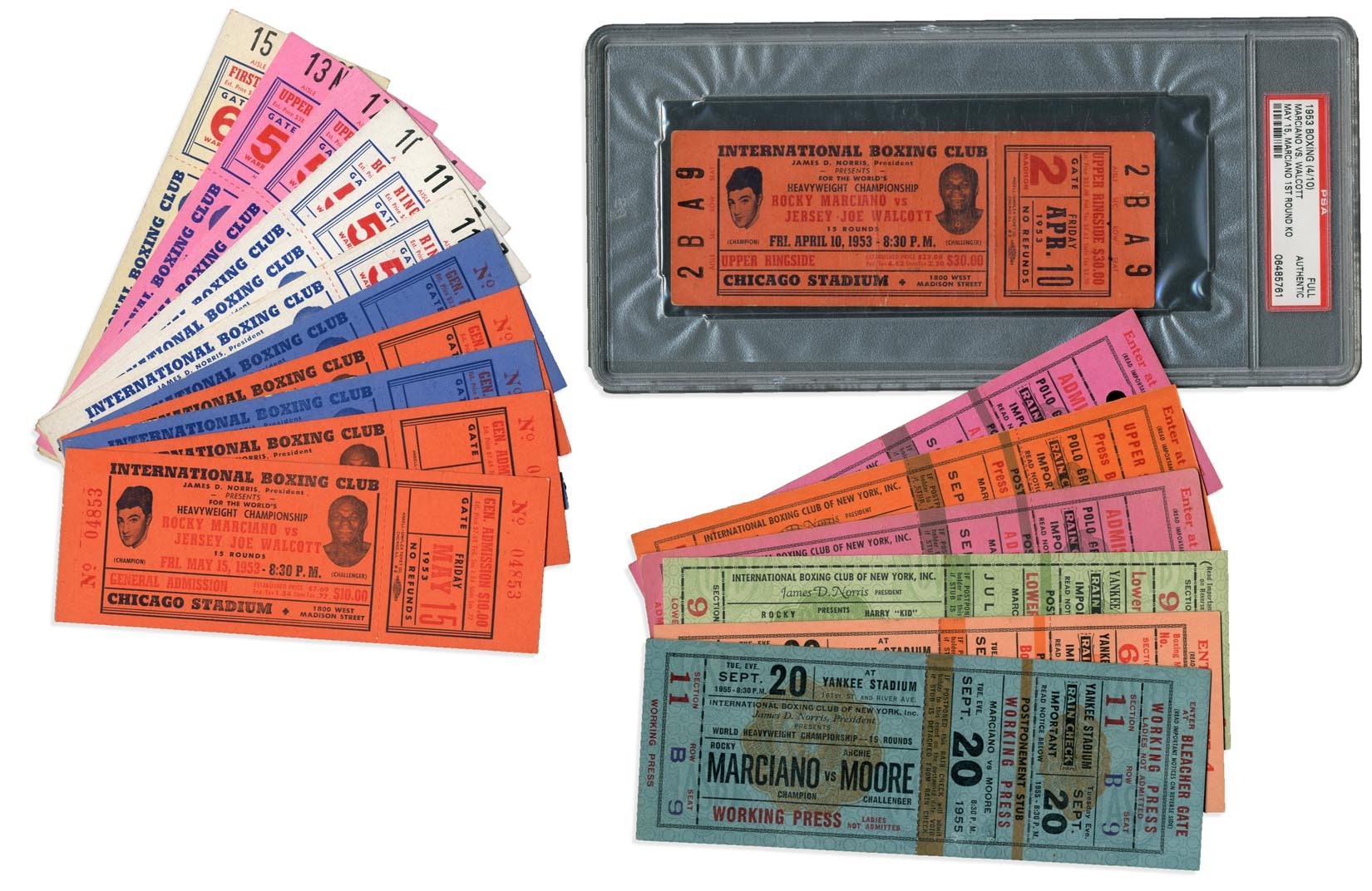 Rocky Marciano Ticket Collection with Twenty Full (30+)