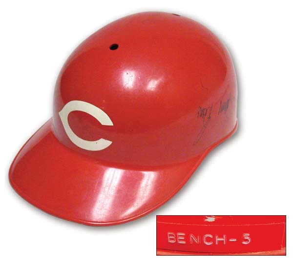 Baseball Equipment - Circa 1978 Johnny Bench Game Worn Batting Helmet