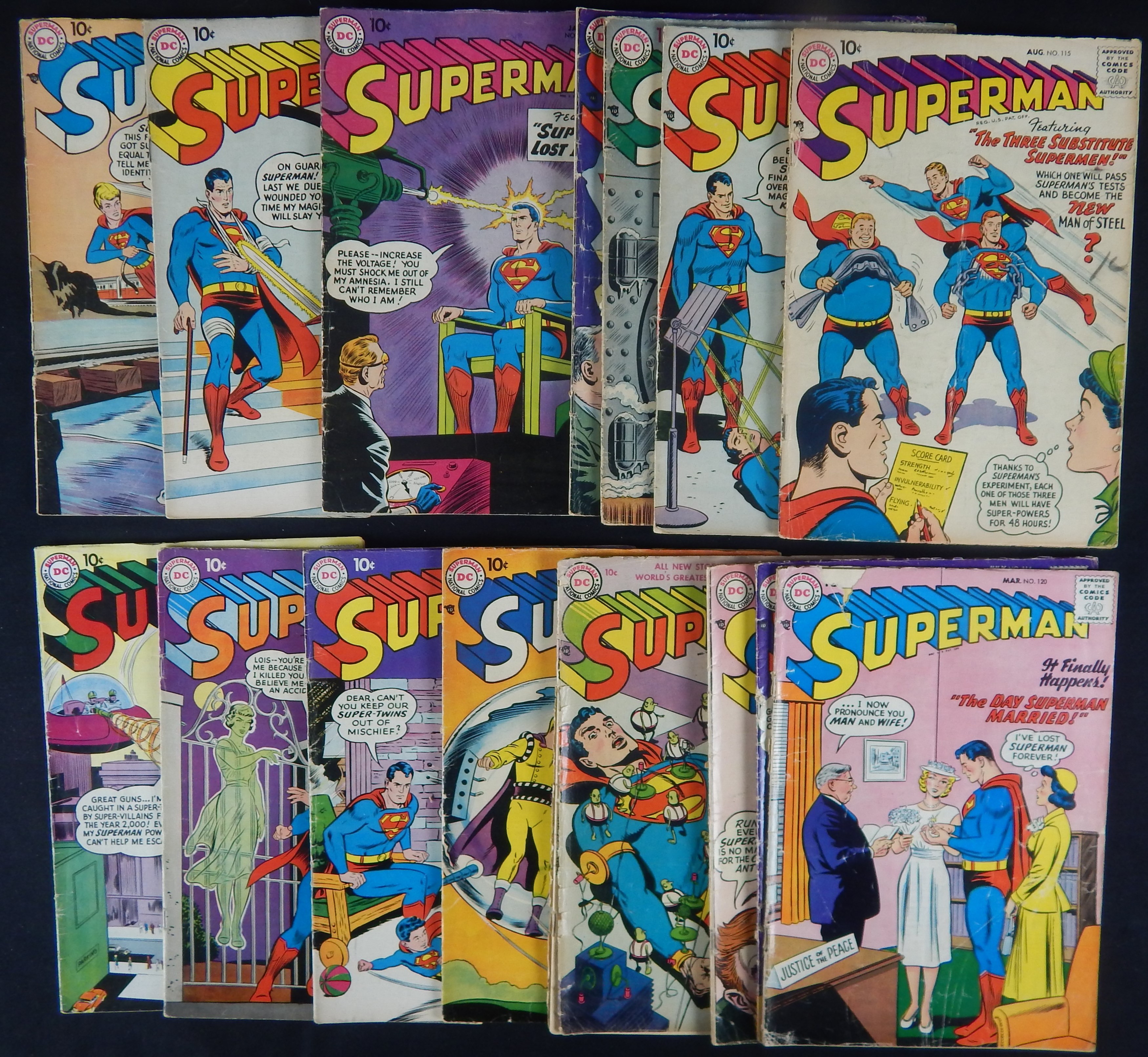 - 1956-59 Superman DC Comics (16) - Fresh Original Owner Collection