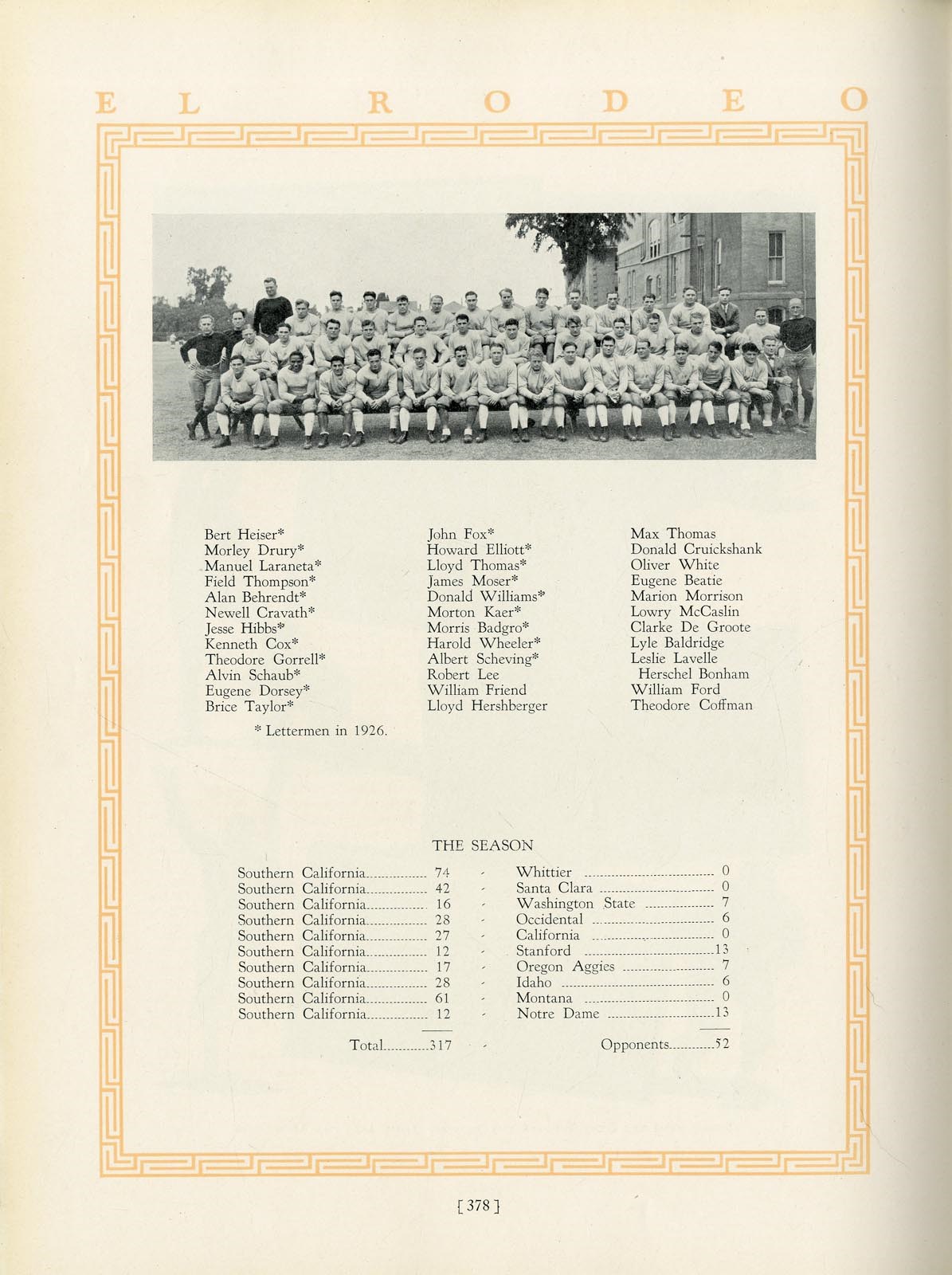1927 John Wayne College Yearbook