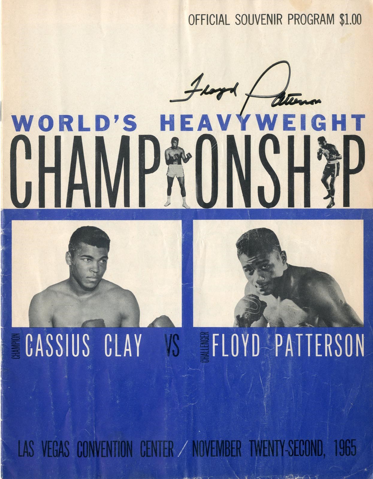 - 1965 Cassius Clay vs. Floyd Patterson I Signed On-Site Program