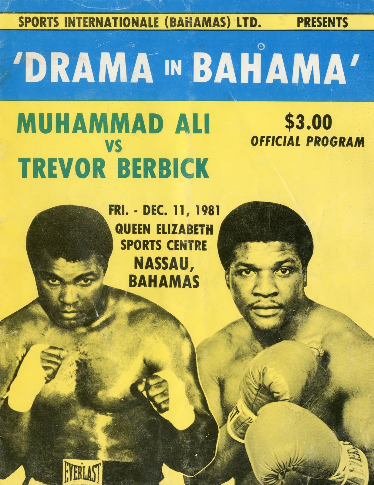 Muhammad Ali & Boxing - 1981 Ali vs. Berbick "Drama in Bahama" On-Site Program