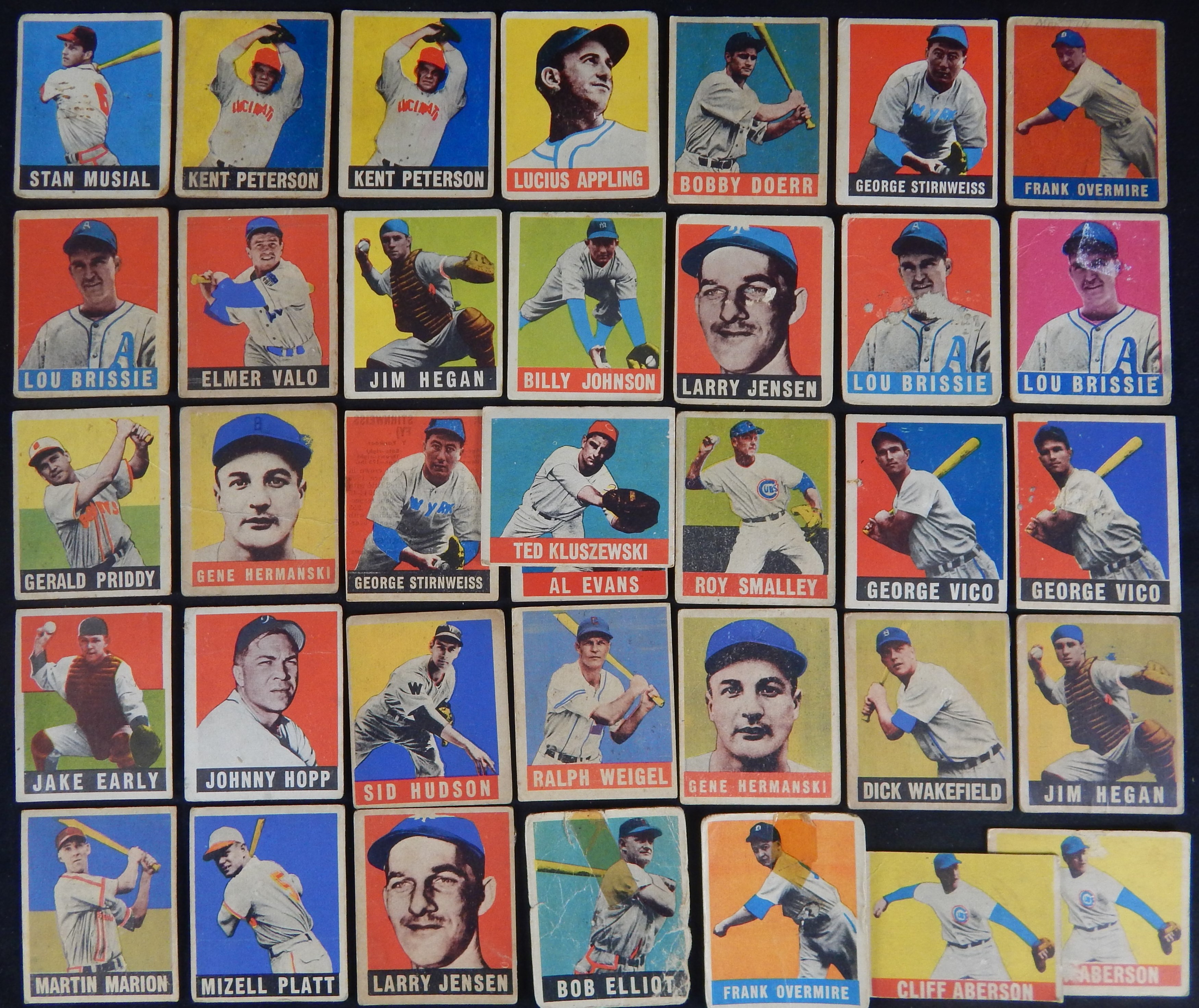 1948-49 Leaf Baseball Collection of (35) with Musial