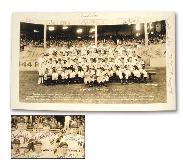 1948 New York Yankees Team Signed Large Photograph (12x20")