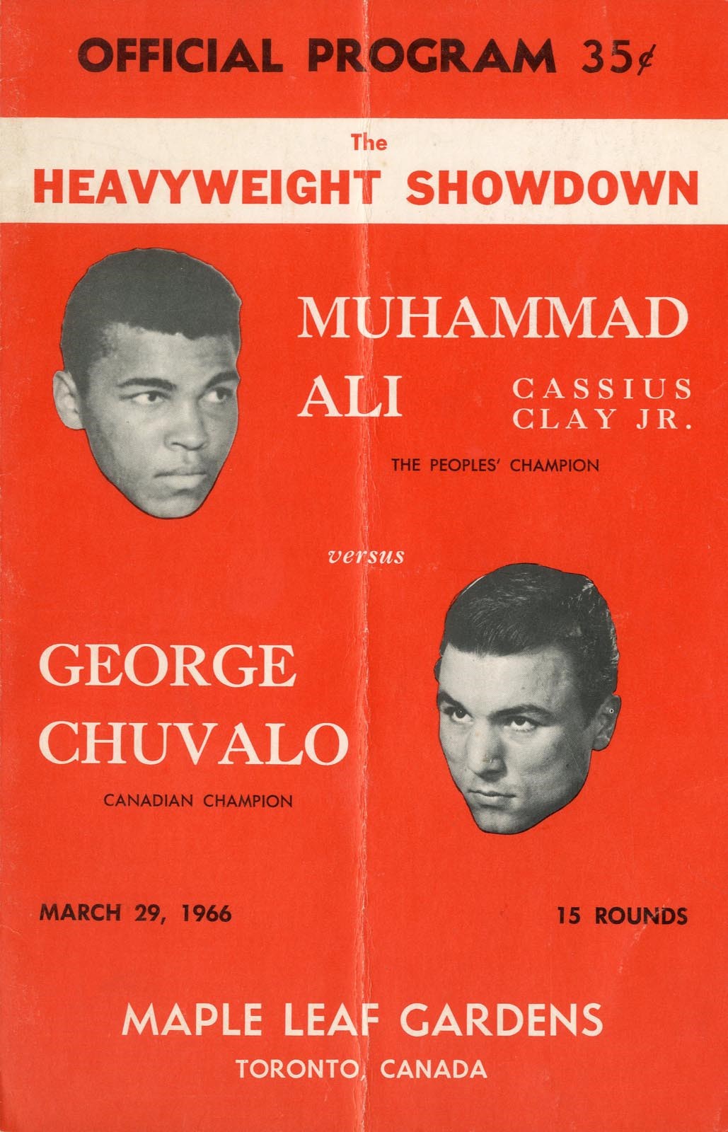 Muhammad Ali & Boxing - 1966 Muhammad Ali vs. George Chuvalo I On-Site Program