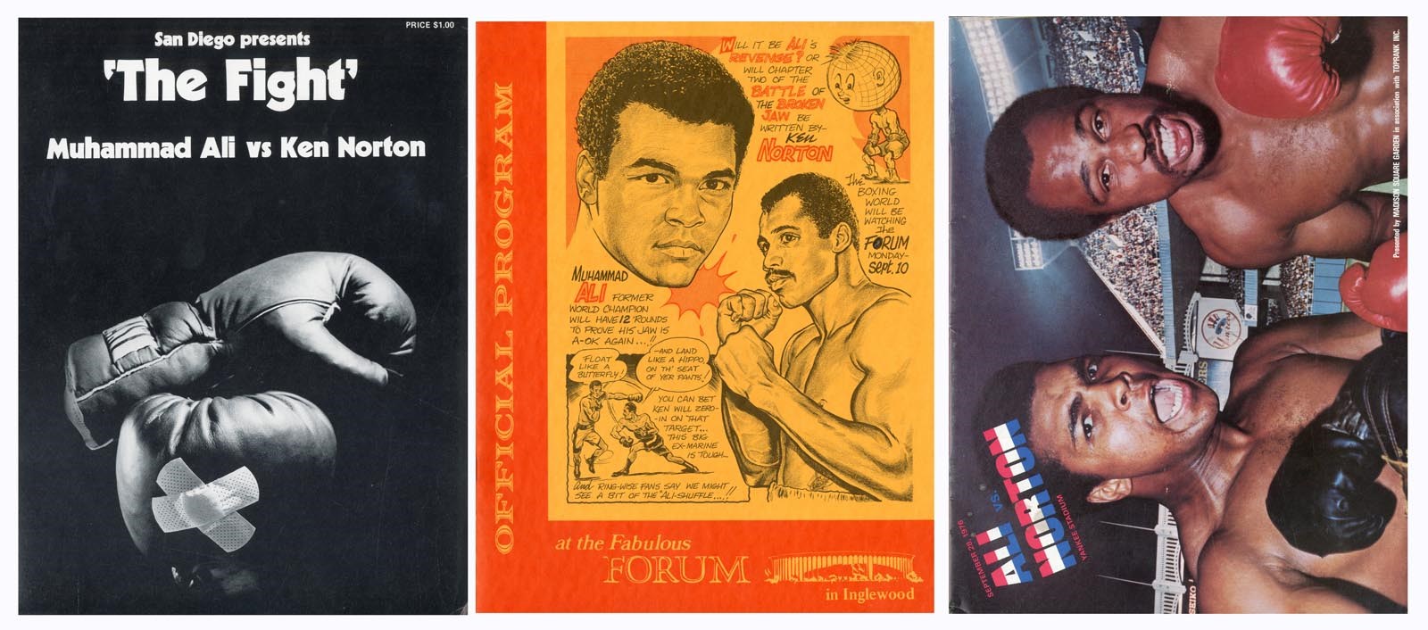 Muhammad Ali & Boxing - Muhammad Ali vs. Ken Norton I, II & III On-Site Program Complete Set