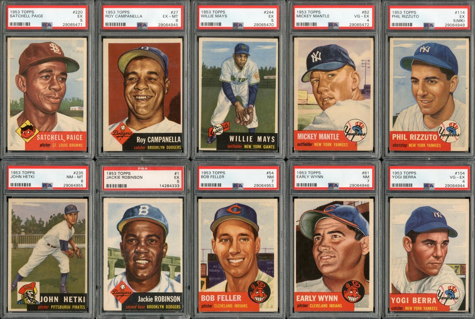 - 1953 Topps Complete Set with 20 PSA Graded