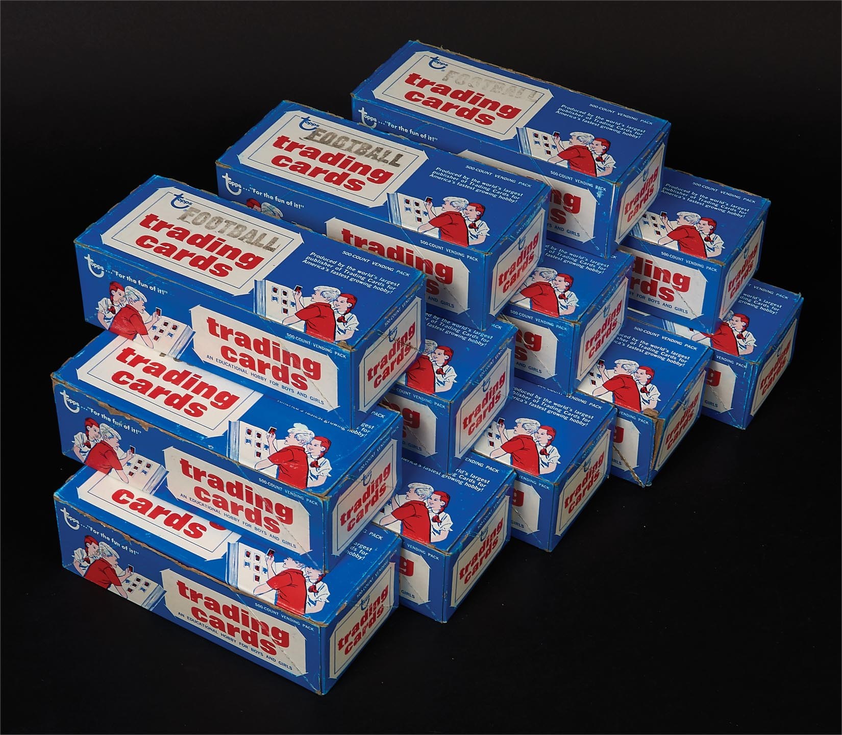 “The Hoarder” Collection - 1974 Topps Football Unopened Lot of 12 Vending Boxes