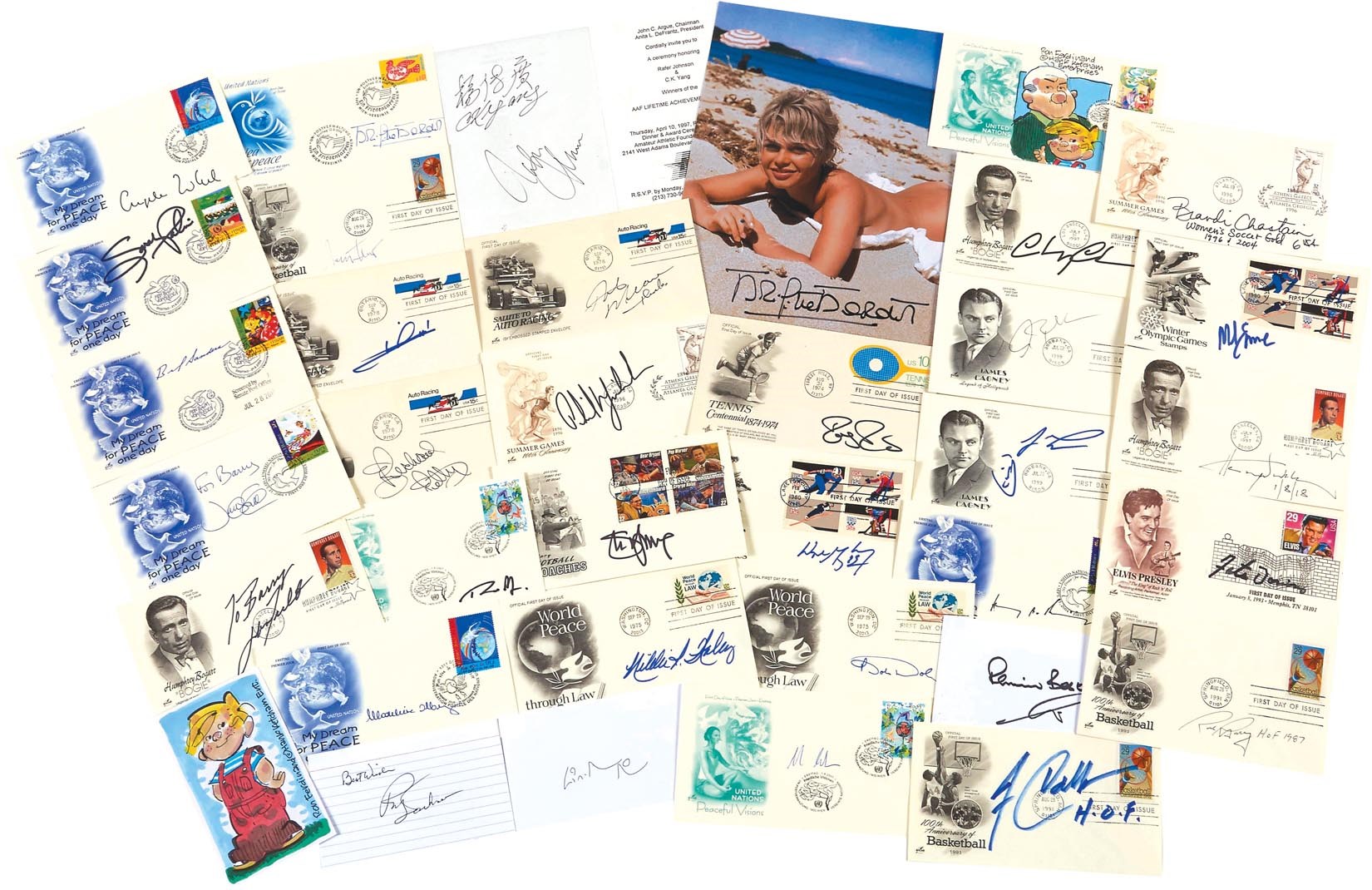 Baseball Autographs - Huge Multi-Sports & Entertainment Signed FDC Collection (725+)
