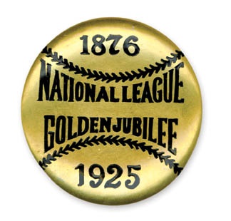 Leslie O'connor - 1925 Kennesaw Mountain Landis National League Golden Jubilee Gold Pass (1.5" diam)