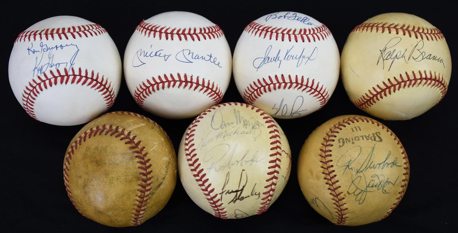 Baseball Autographs - Baseball Legends Signed Baseball Collection w/1951 Vic Wertz Home Run Ball