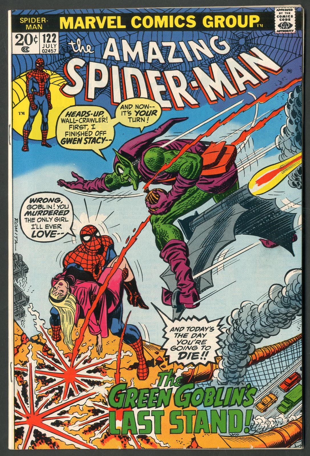 - 1973 Spiderman #122 VF-NM - Death of Gwen Stacy
