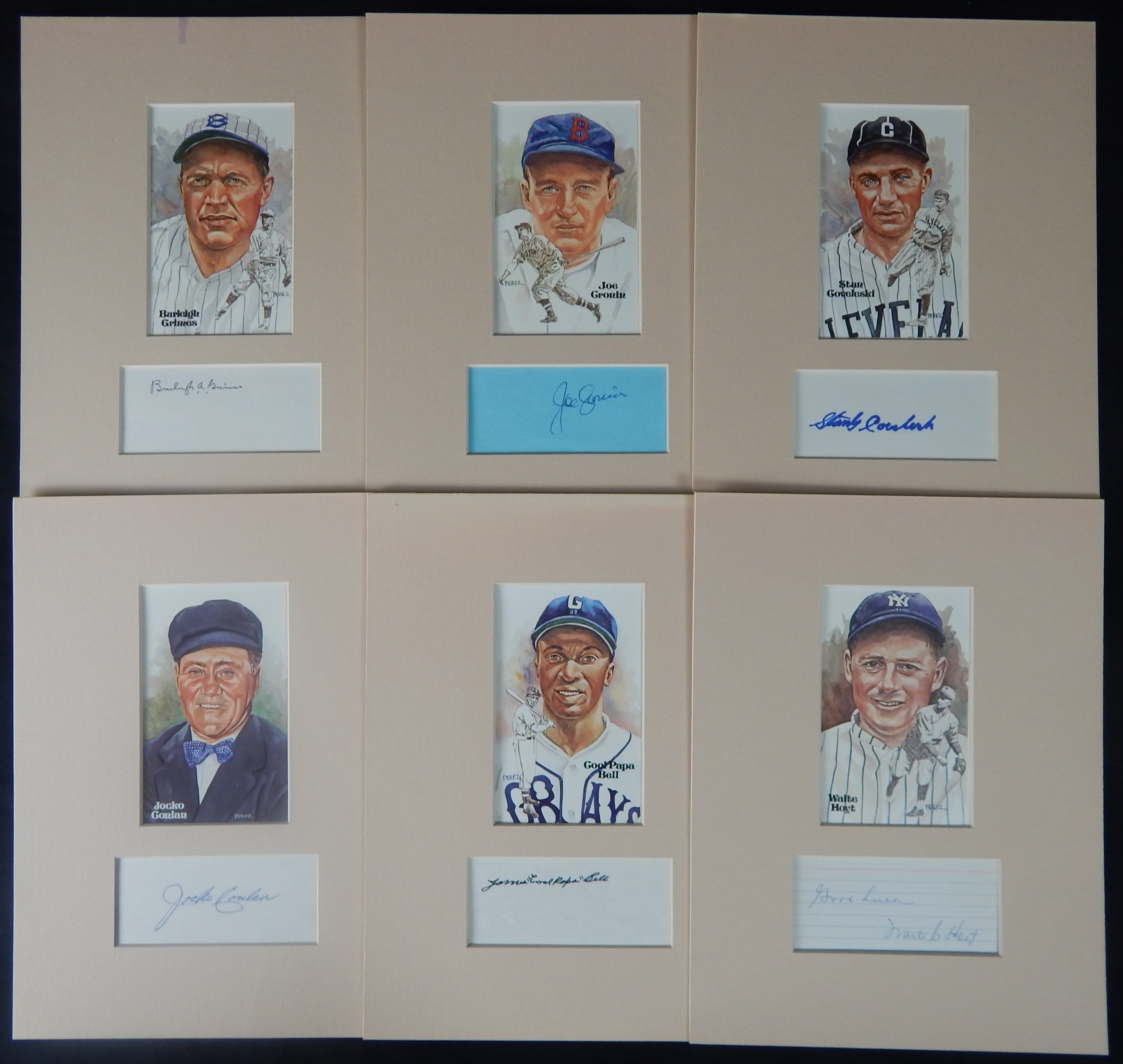 Baseball Autographs - Beautiful Collection of Perez Steel Matted w/Signatures (12)