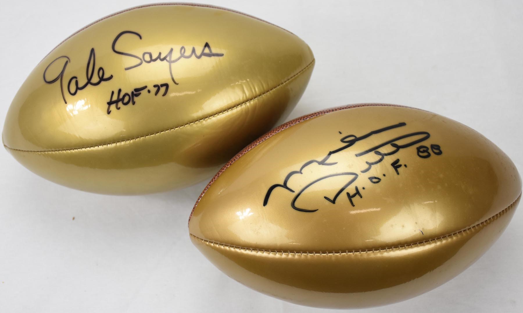 Gale Sayers & Mike Ditka Signed Footballs