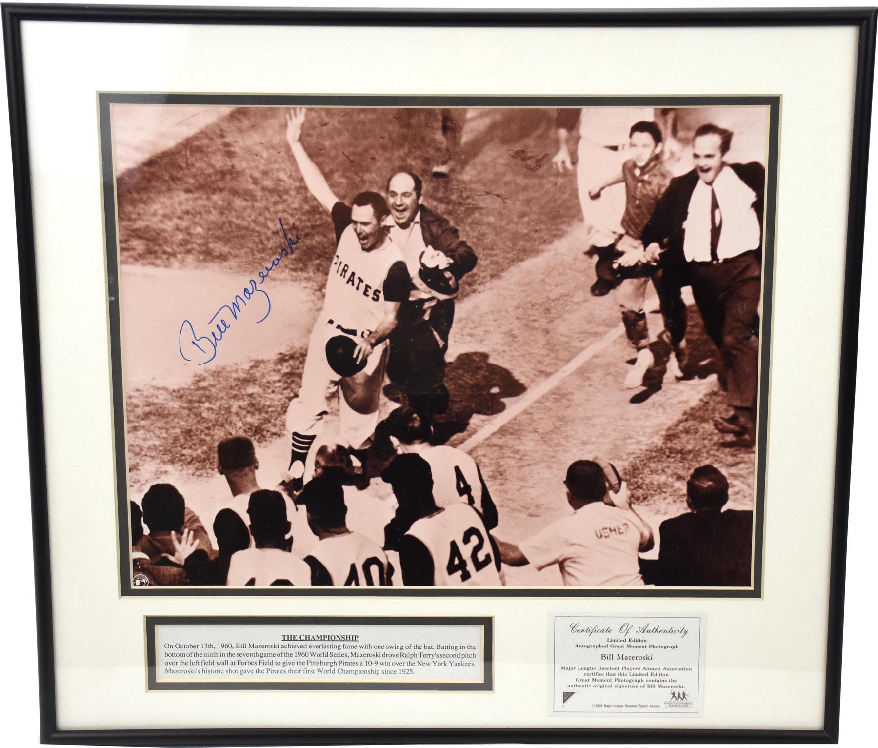 Bill Mazeroski Signed 1960 World Series Home Run Photo
