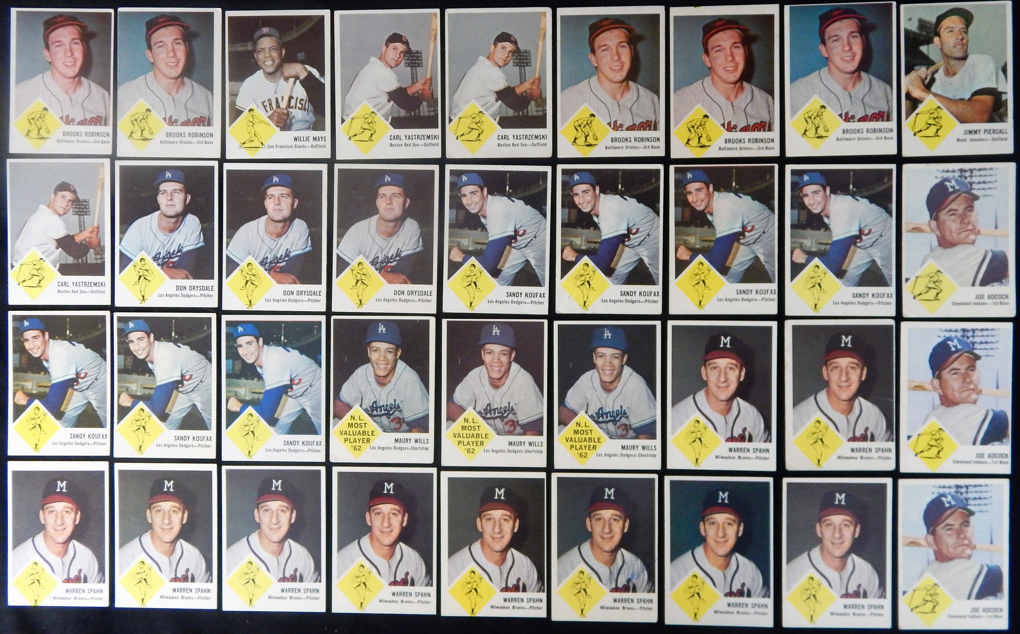 - 1963 Fleer Collection of (150) Cards with Stars!